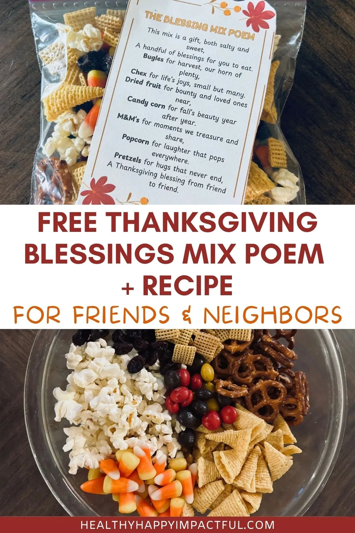 Fun Thanksgiving Blessing Mix Recipe For Neighbors And Friends with Thanksgiving Trail Mix Poem