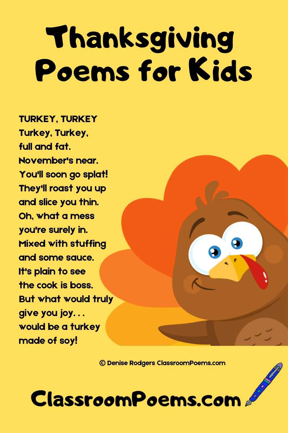Funny Thanksgiving Poems regarding Poem About Thanksgiving Turkey