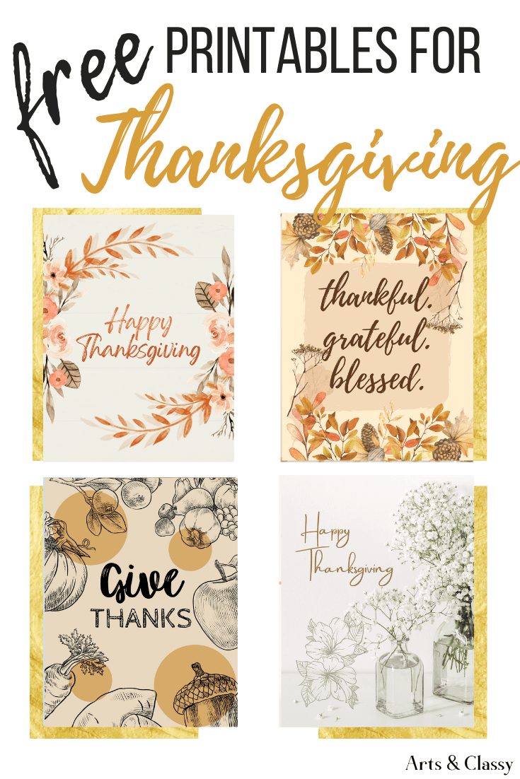 Grab Your Free Thanksgiving Printables – Arts And Classy in Free Printable Thanksgiving Decorations