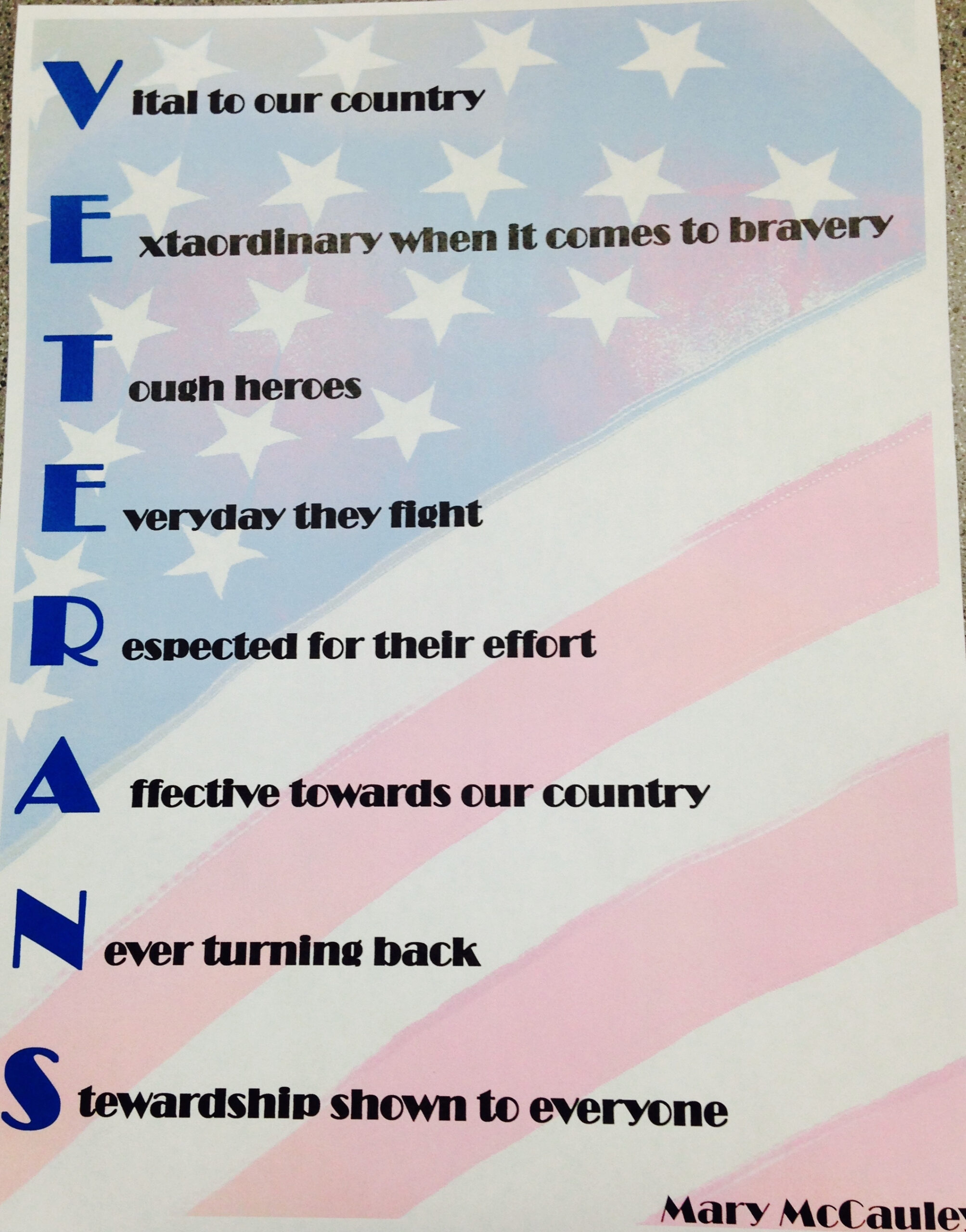 Grade Six | Mrs. Lyons Site regarding Acrostic Veterans Day Poem