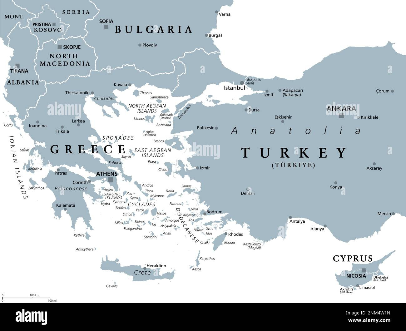 Greece Turkey And Aegean Sea Map Hi-Res Stock Photography And inside Printable Map Of Greece And Turkey