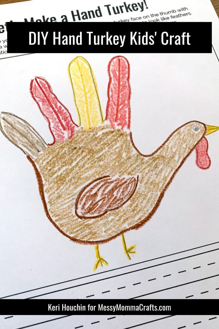 Hand Turkey Thanksgiving Craft With Printable Template regarding Hand Turkey Outline Printable