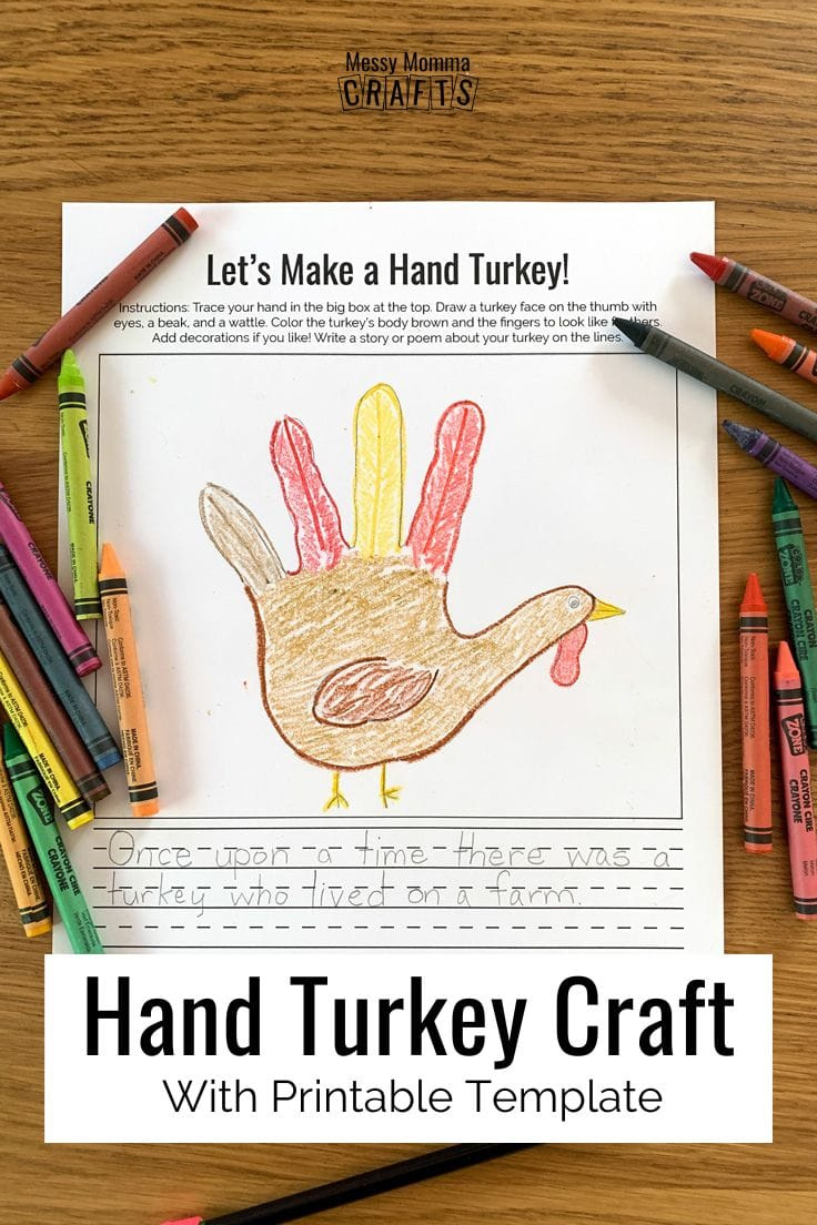 Hand Turkey Thanksgiving Craft With Printable Template within Hand Turkey Outline Printable