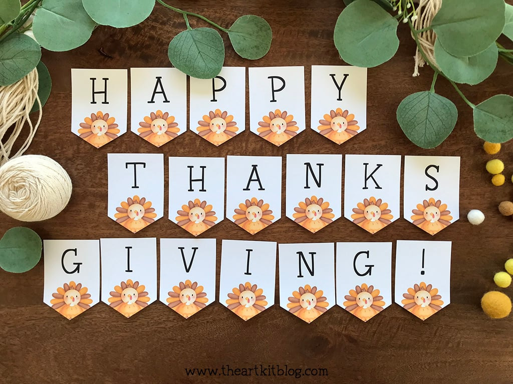 Happy Thanksgiving Banner {Free Printable!} - The Art Kit for Free Printable Happy Thanksgiving Images