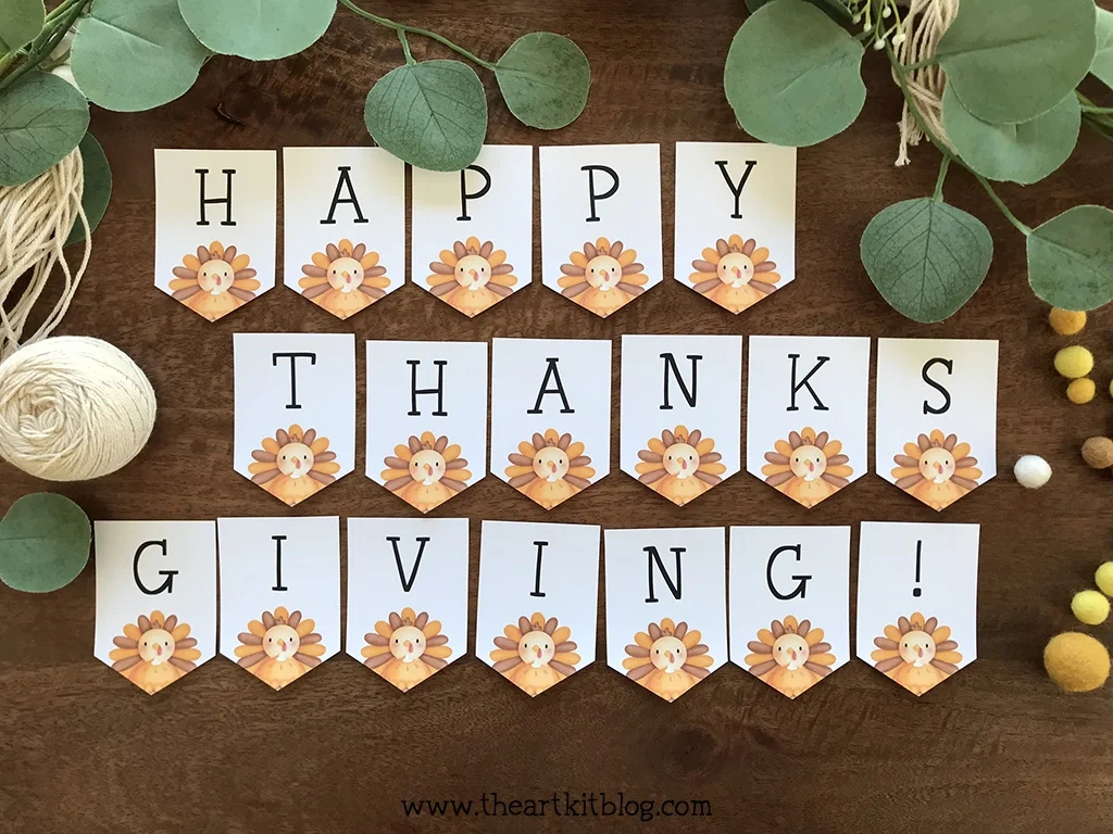 Happy Thanksgiving Banner {Free Printable!} - The Art Kit intended for Printable Happy Thanksgiving Banner