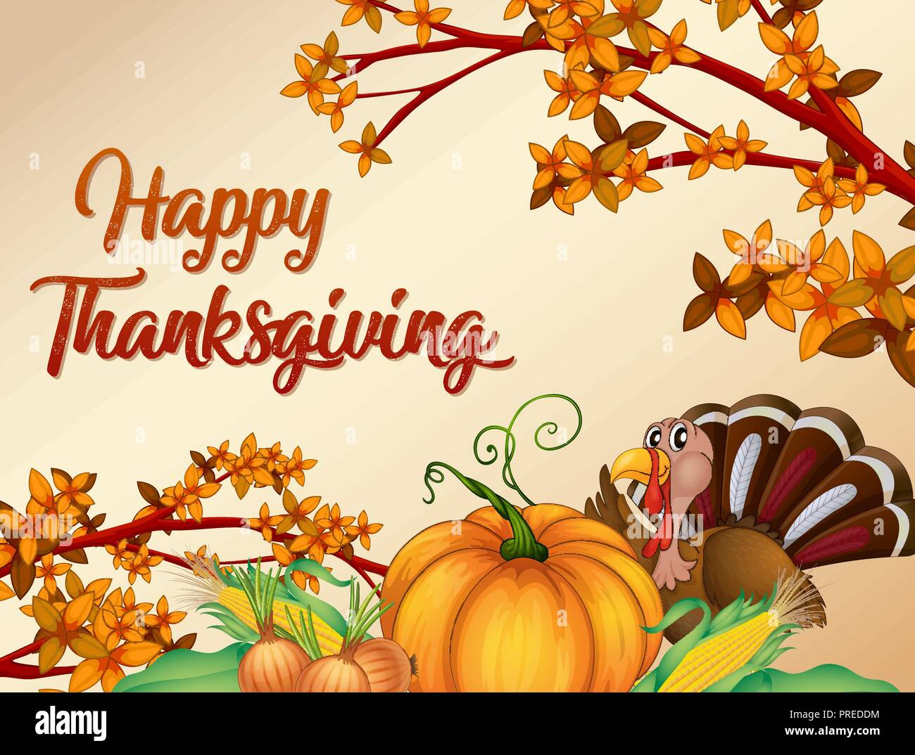 Happy Thanksgiving Card Template Illustration Stock Vector Image pertaining to Happy Thanksgiving Printable Cards