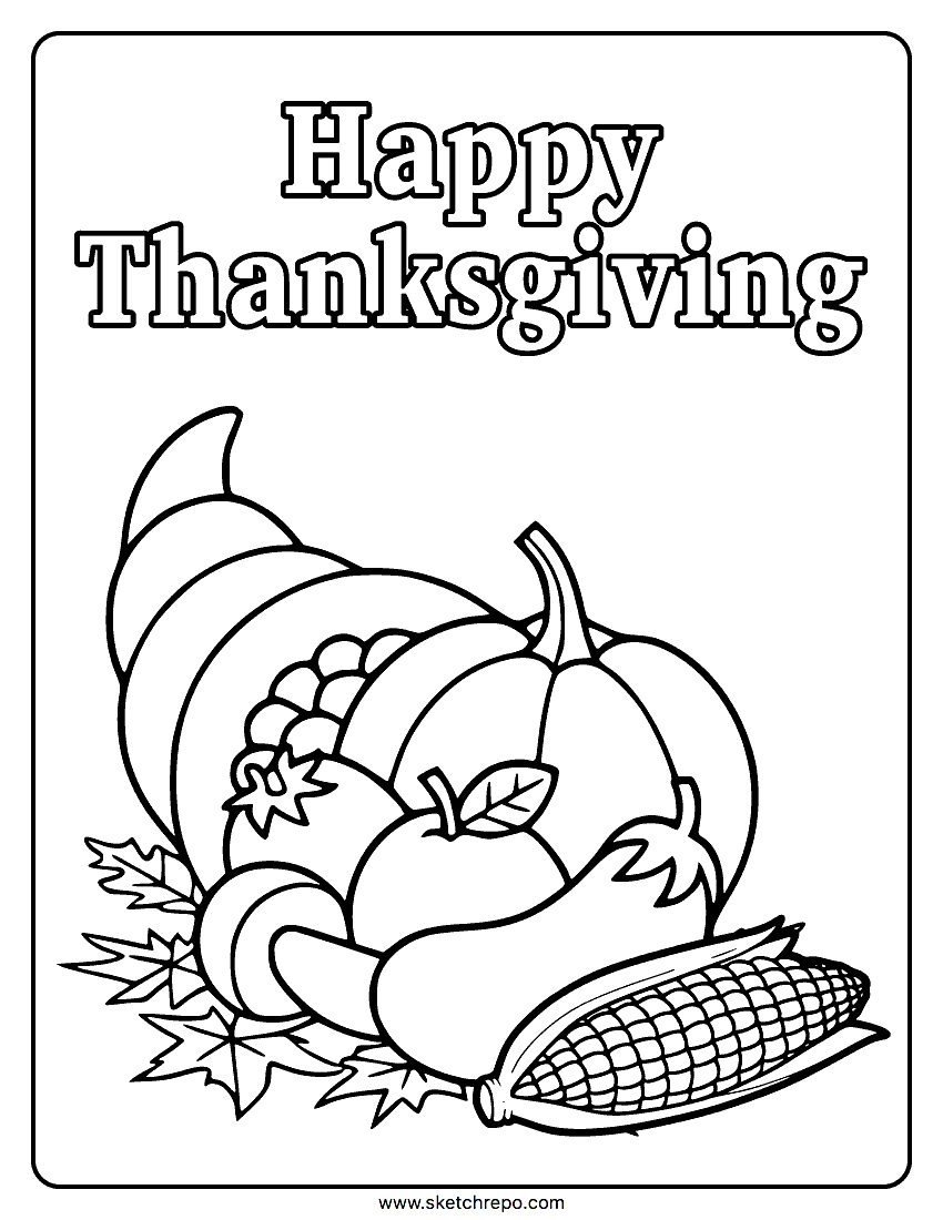 Happy Thanksgiving Coloring Page - Sketch Repo with regard to Happy Thanksgiving Coloring Pages Printable