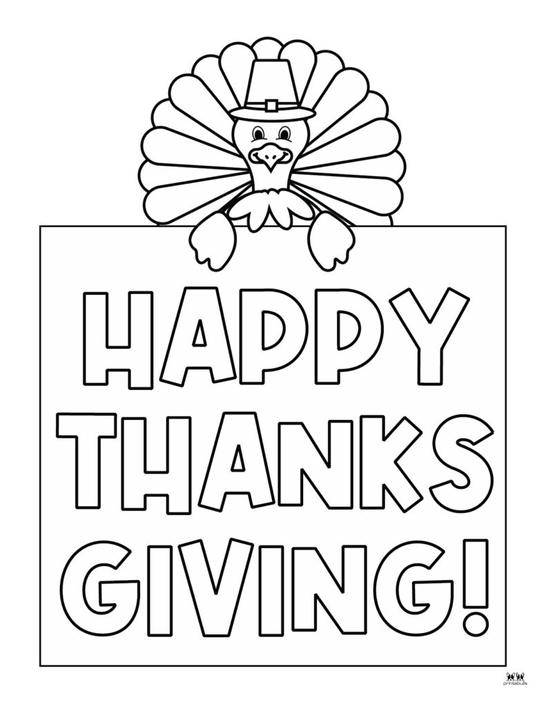 Happy Thanksgiving Coloring Pages - 20 Free Printables | Printabulls intended for Happy Thanksgiving Coloring Pages Printable