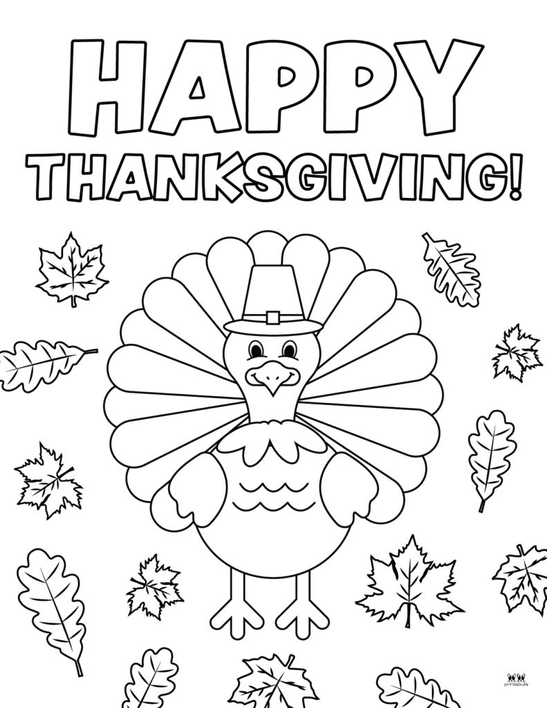 Happy Thanksgiving Coloring Pages - 20 Free Printables | Printabulls with regard to Happy Thanksgiving Printable Image