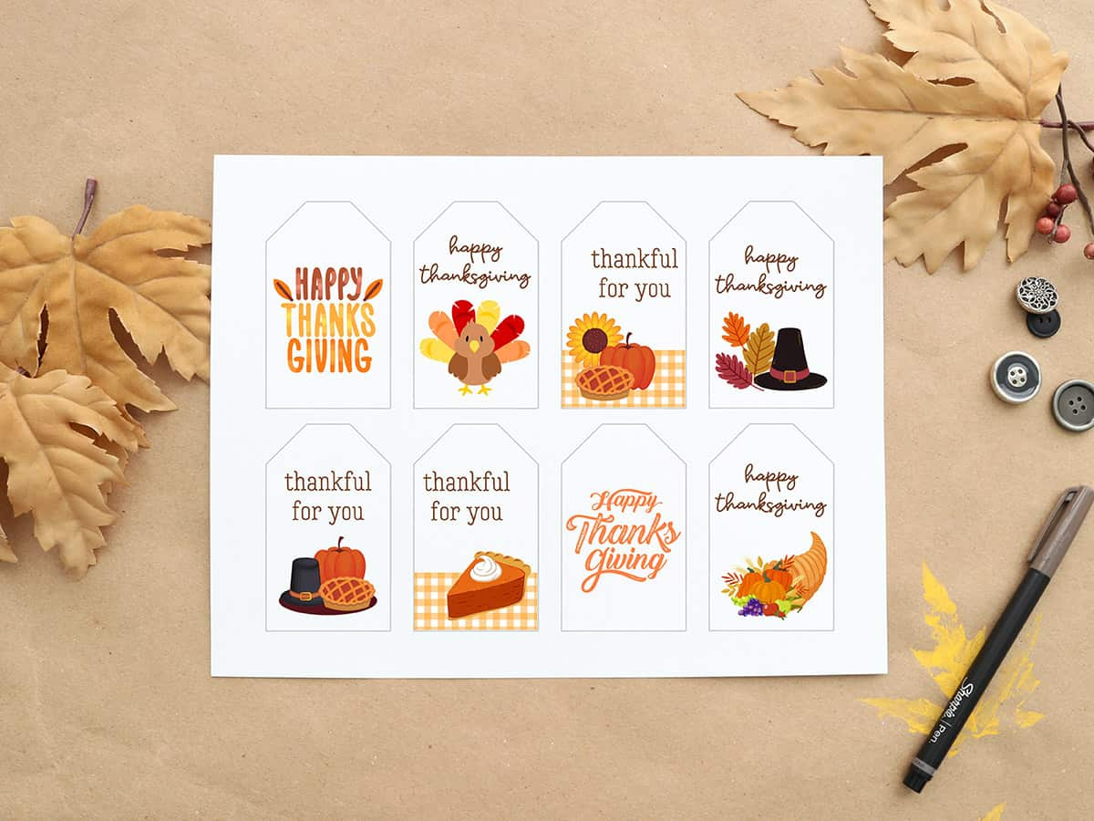 Happy Thanksgiving Gift Tags: 8 Free Printable Tags - Aubree Originals throughout Free Thanksgiving Printable Tags