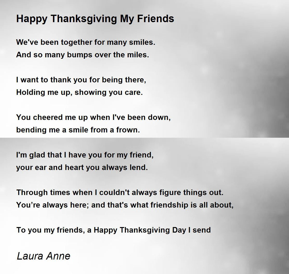 Happy Thanksgiving My Friends - Happy Thanksgiving My Friends Poem inside Thanksgiving Friendship Poem