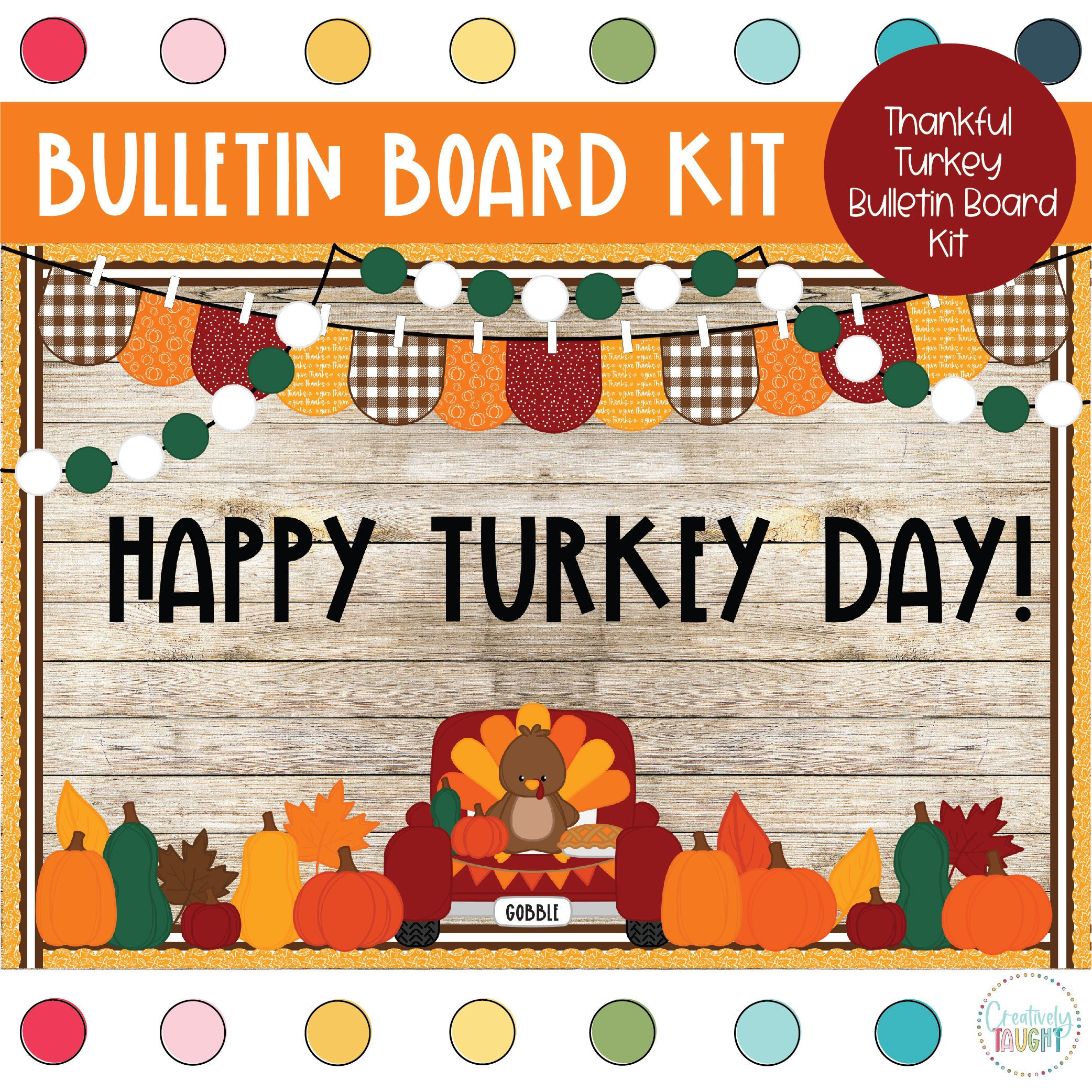 Happy Turkey Day - Fall - Thanksgiving - Bulletin Board Kit - Etsy pertaining to Thanksgiving Bulletin Board Printables