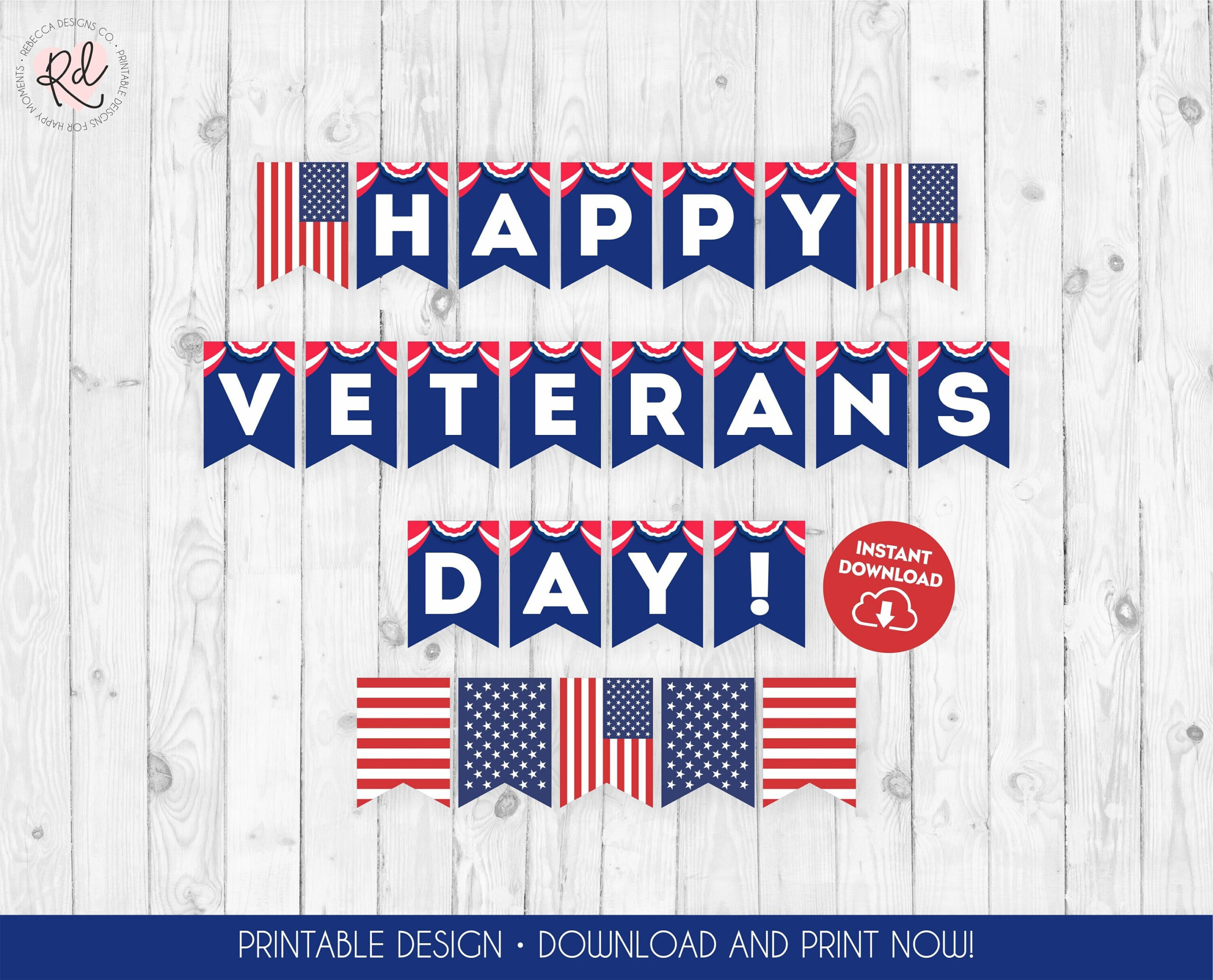 Happy Veteranes Day Banner Druckbare Veteranen Tag Dekoration in Happy Veterans Day Printable