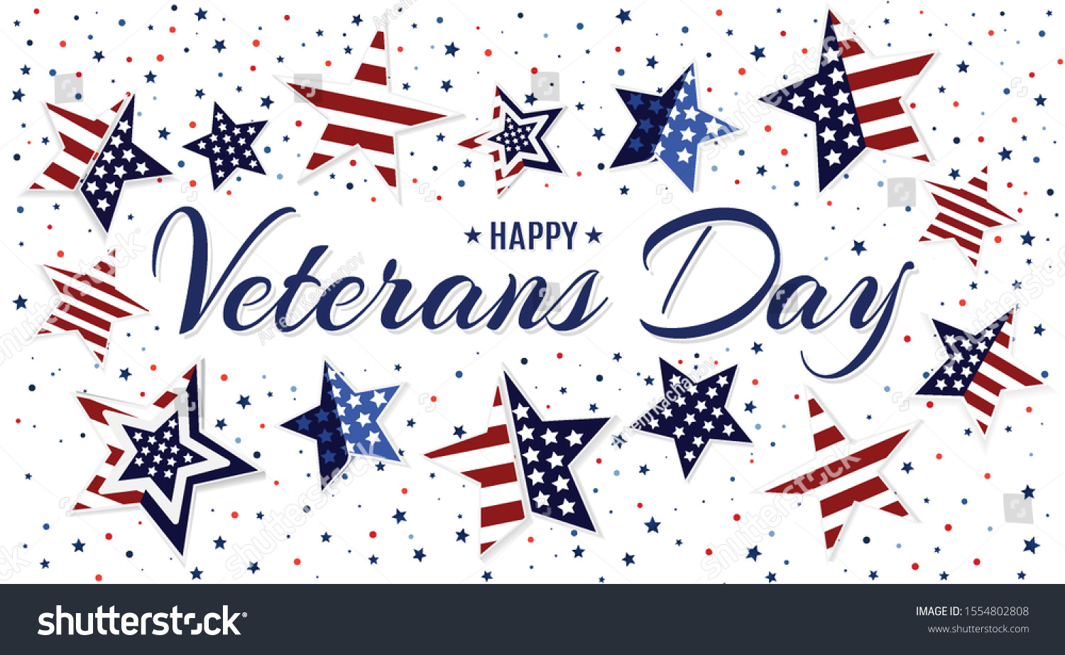 Happy Veterans Day Simple Patriotic Template Stock Vector (Royalty inside Printable Veterans Day Greeting Cards
