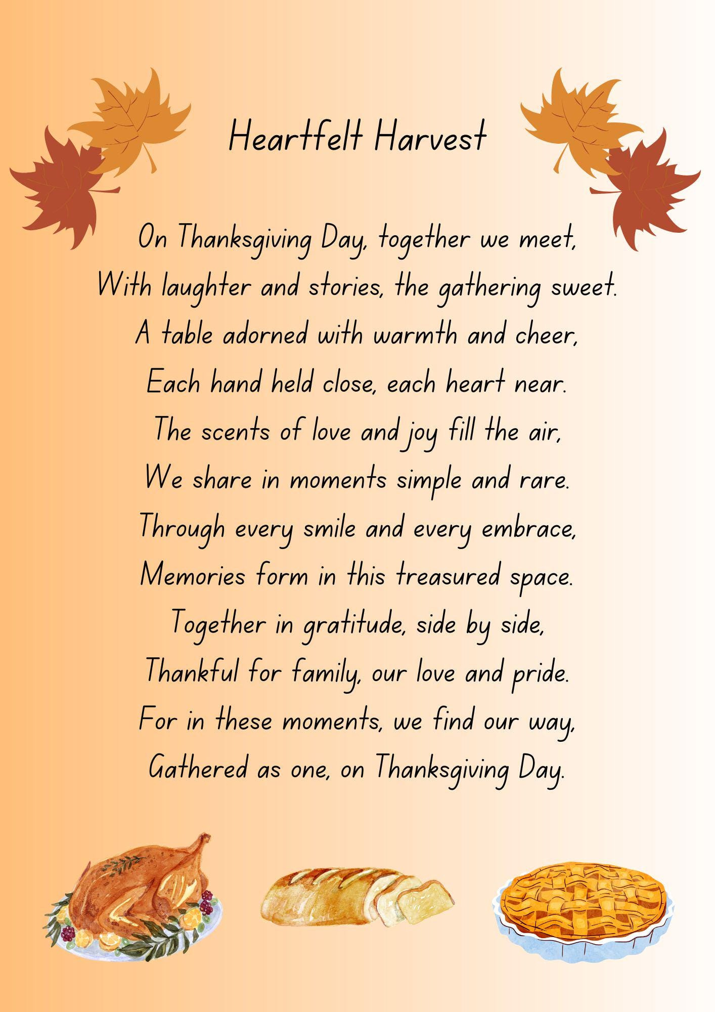 Heartfelt Harvest Thanksgiving Poem for Poems Of Thanksgiving And Gratitude