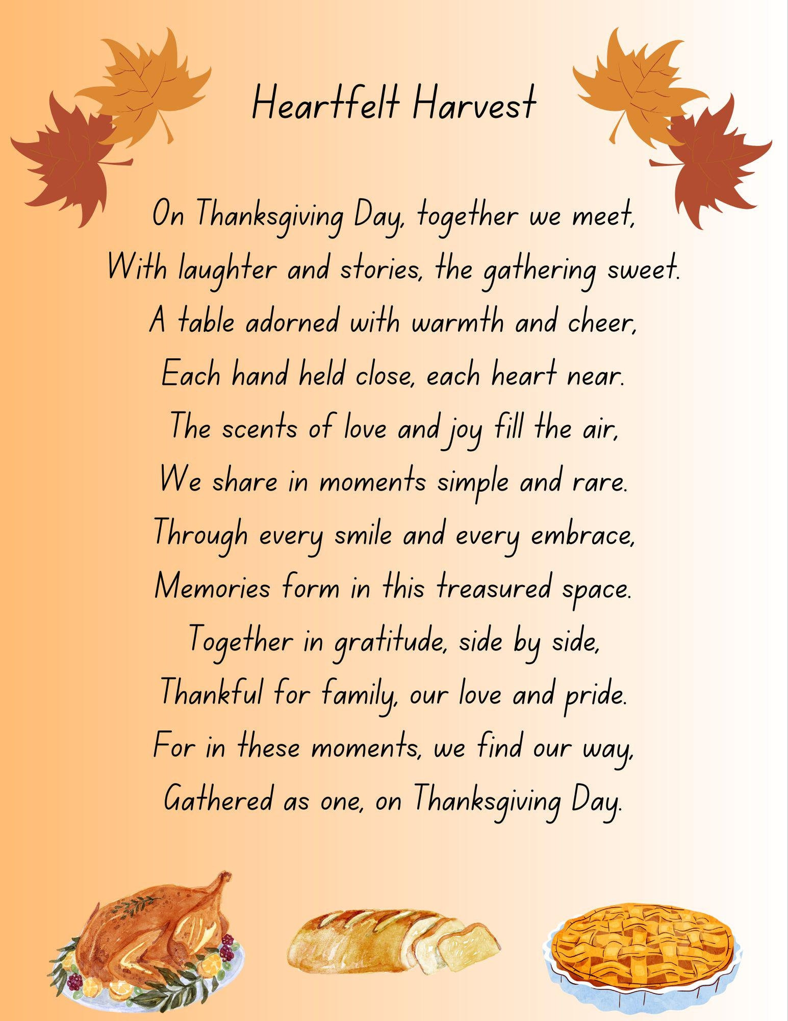 Heartfelt Harvest Thanksgiving Poem within Thanksgiving Poem For Church