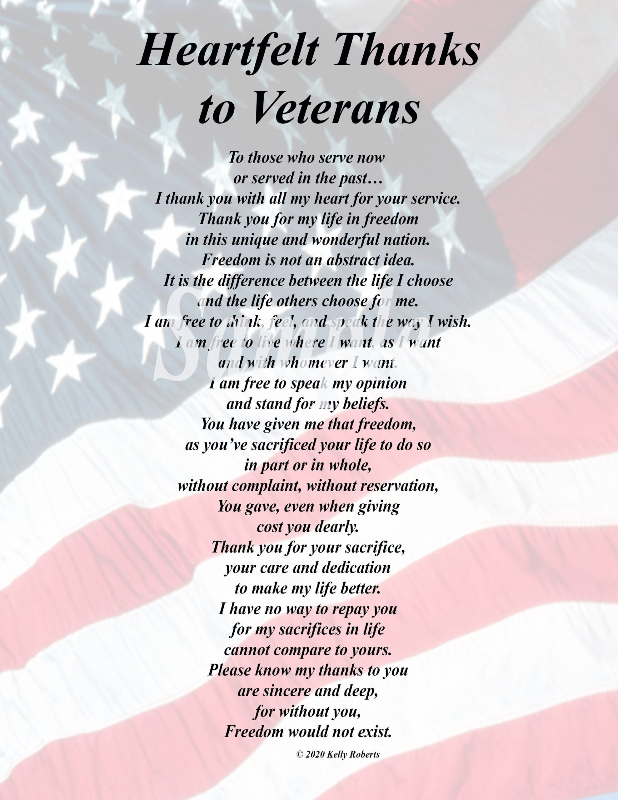 Heartfelt Thanks To Veterans Ready To Print Instant Download regarding On Veterans Day We Honor All Poem