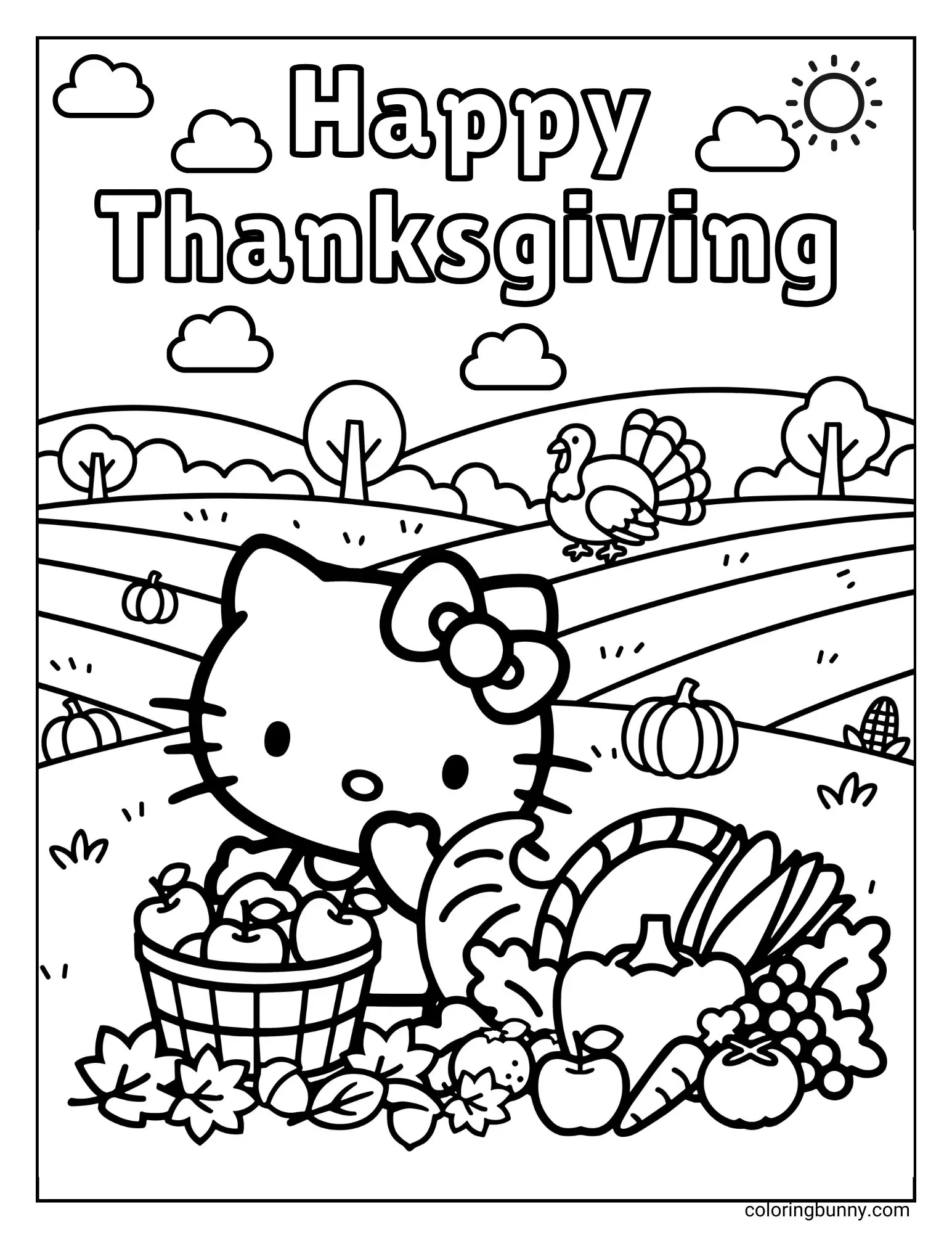 Hello Kitty Thanksgiving Coloring Pages (22 Free Printable Pdfs) with regard to Hello Kitty Thanksgiving Coloring Pages Printable
