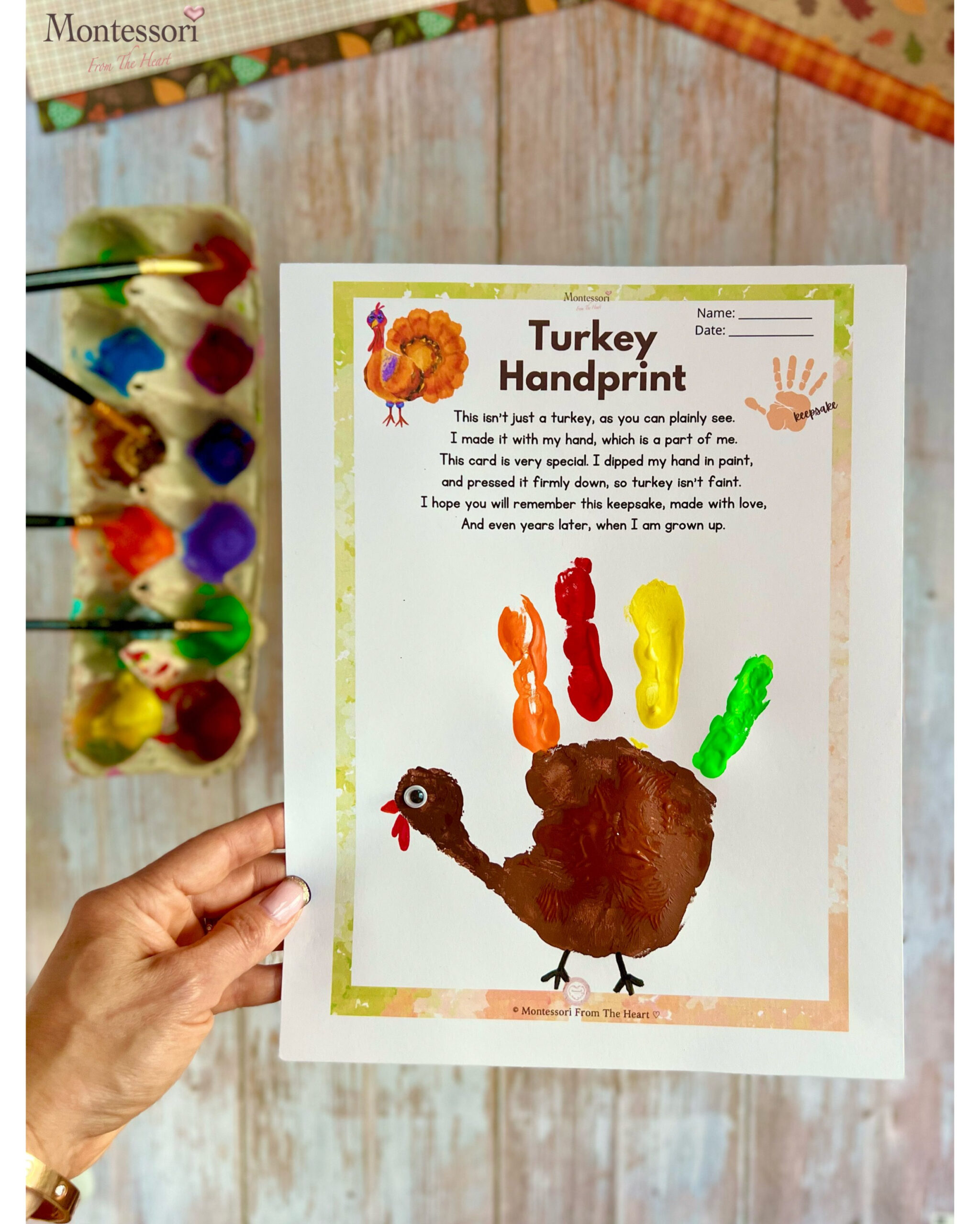 How To Make Cute Turkey Handprint Thanksgiving Kids Craft inside Thanksgiving Arts And Crafts Printables