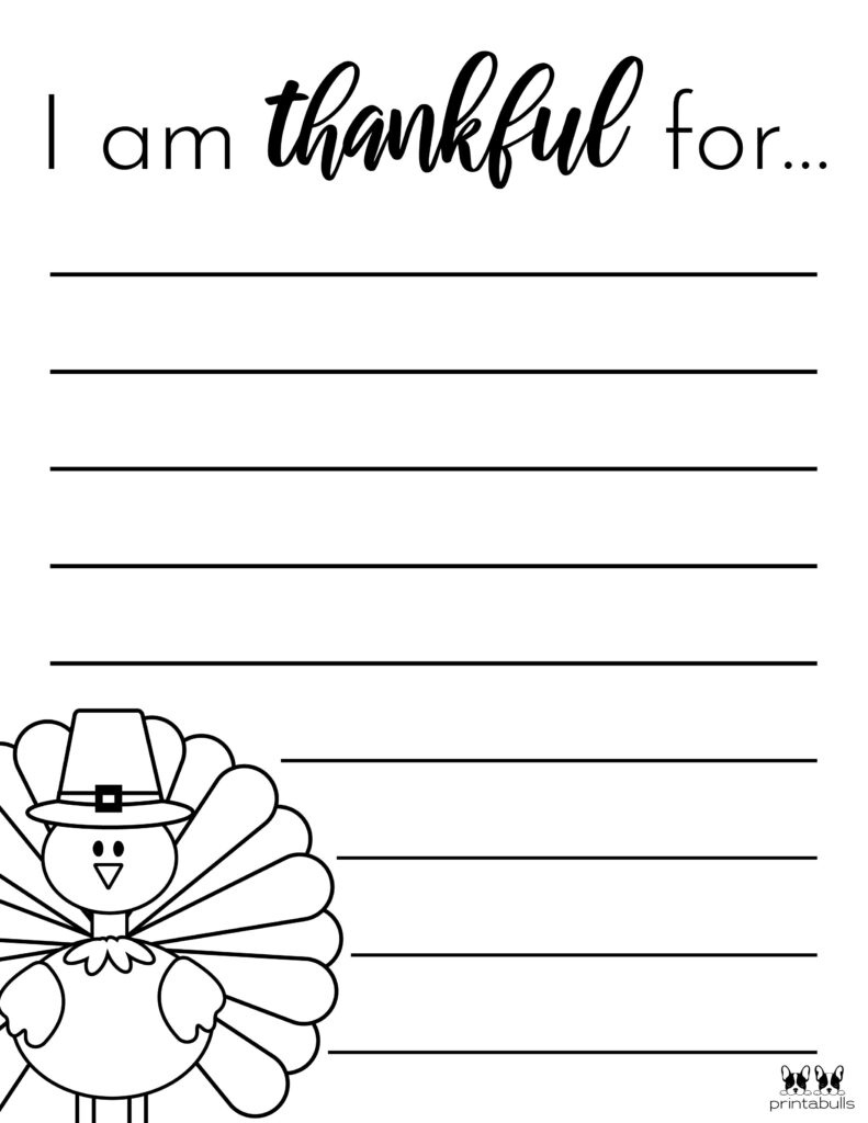 I Am Thankful For&amp;#039; Printables - 10 Unique Worksheets | Printabulls intended for Printable I am Thankful For Worksheets