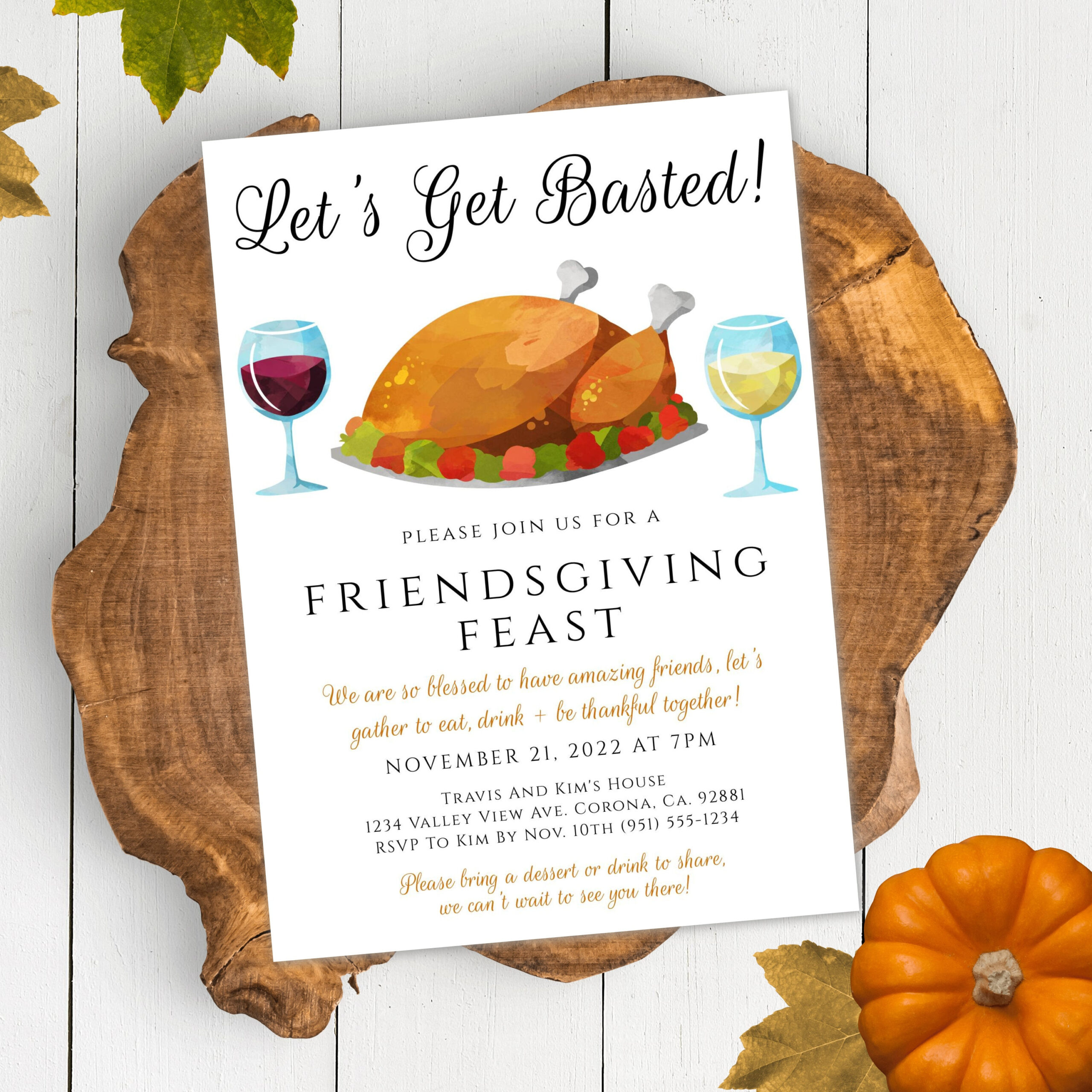 Let&amp;#039;S Get Basted Friendsgiving Invitation Template For pertaining to Thanksgiving Invite Poem