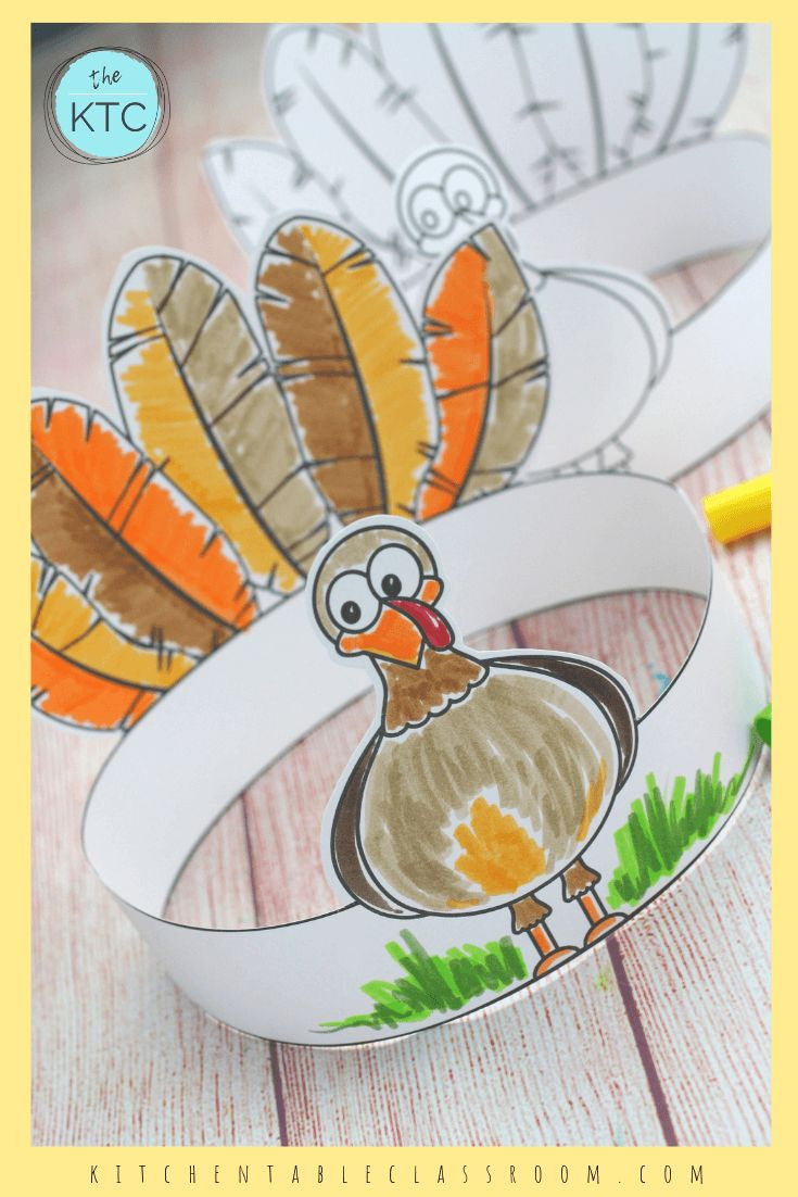 Make Your Own Turkey Headband-A Printable Thanksgiving Craft - The inside Free Printable Turkey Headband Template
