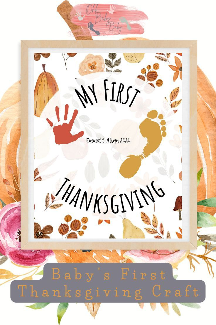 My First Thanksgiving Hand Print Craft/ Hand Print Keepsake/ Diy for My First Thanksgiving Printable