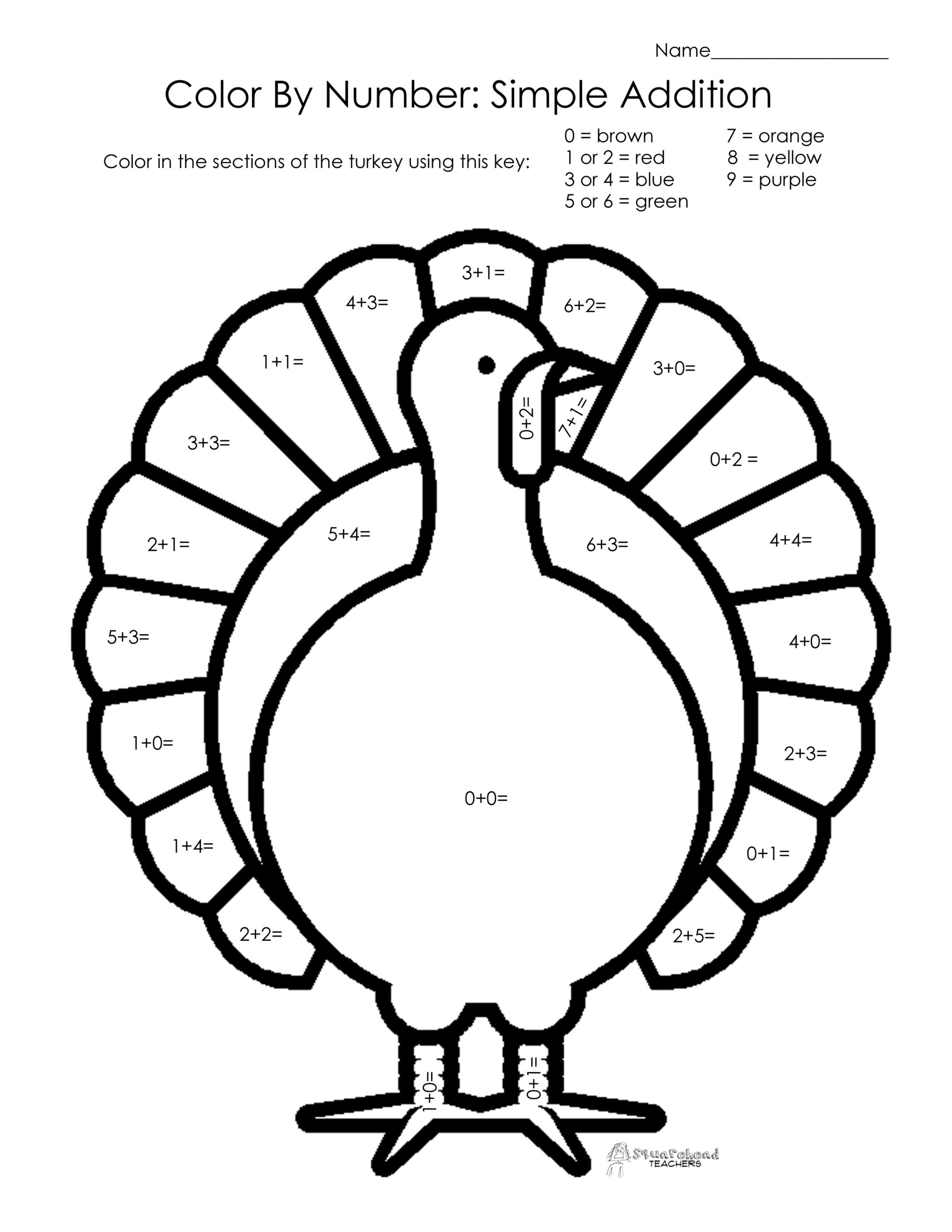 November Math Worksheets - Thanksgiving Math - Kindergarten And with regard to Thanksgiving Math Worksheets 1St Grade