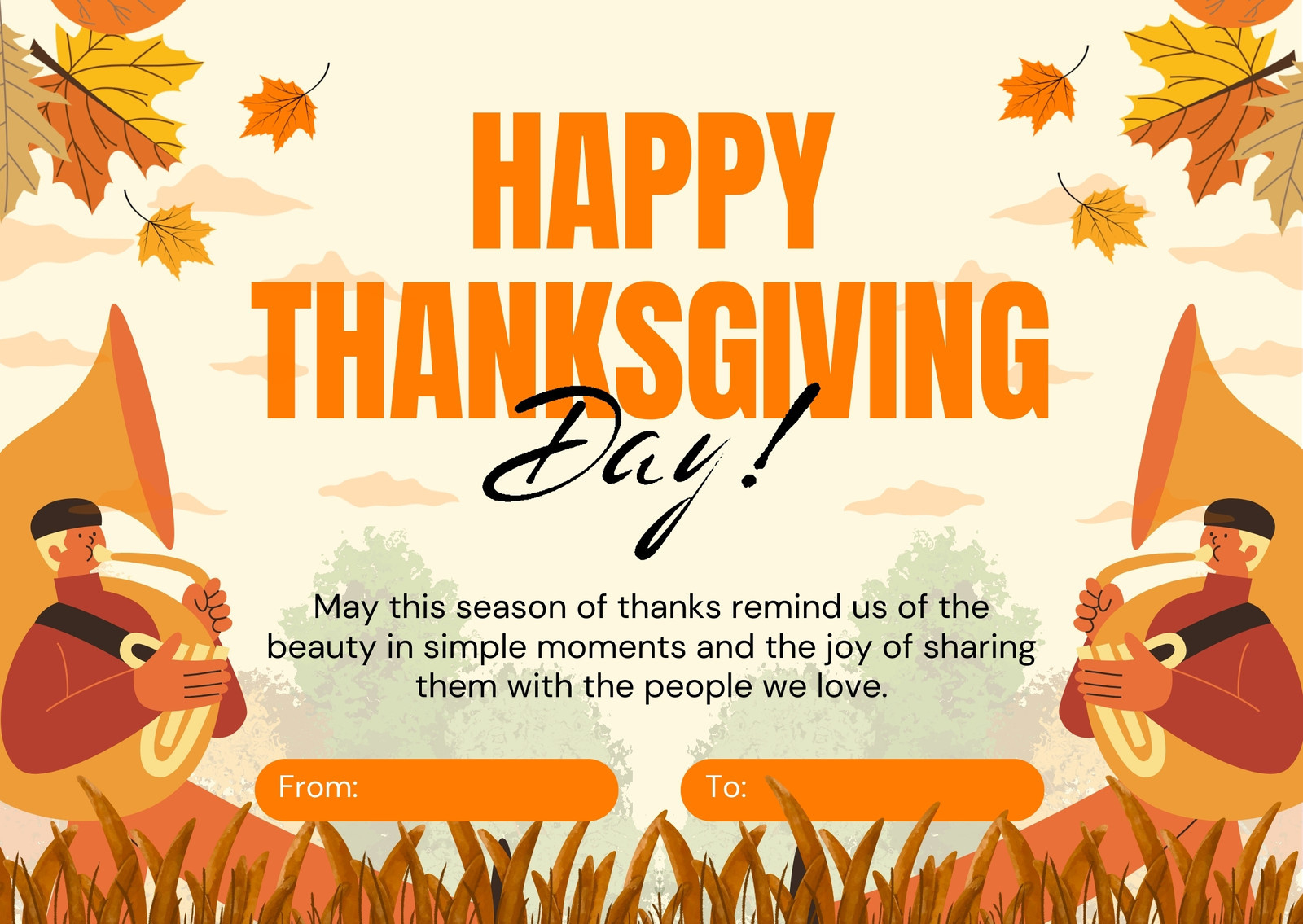 Page 3 - Free Printable, Customizable Thanksgiving Card Templates pertaining to Free Printable Thanksgiving Day Greeting Cards