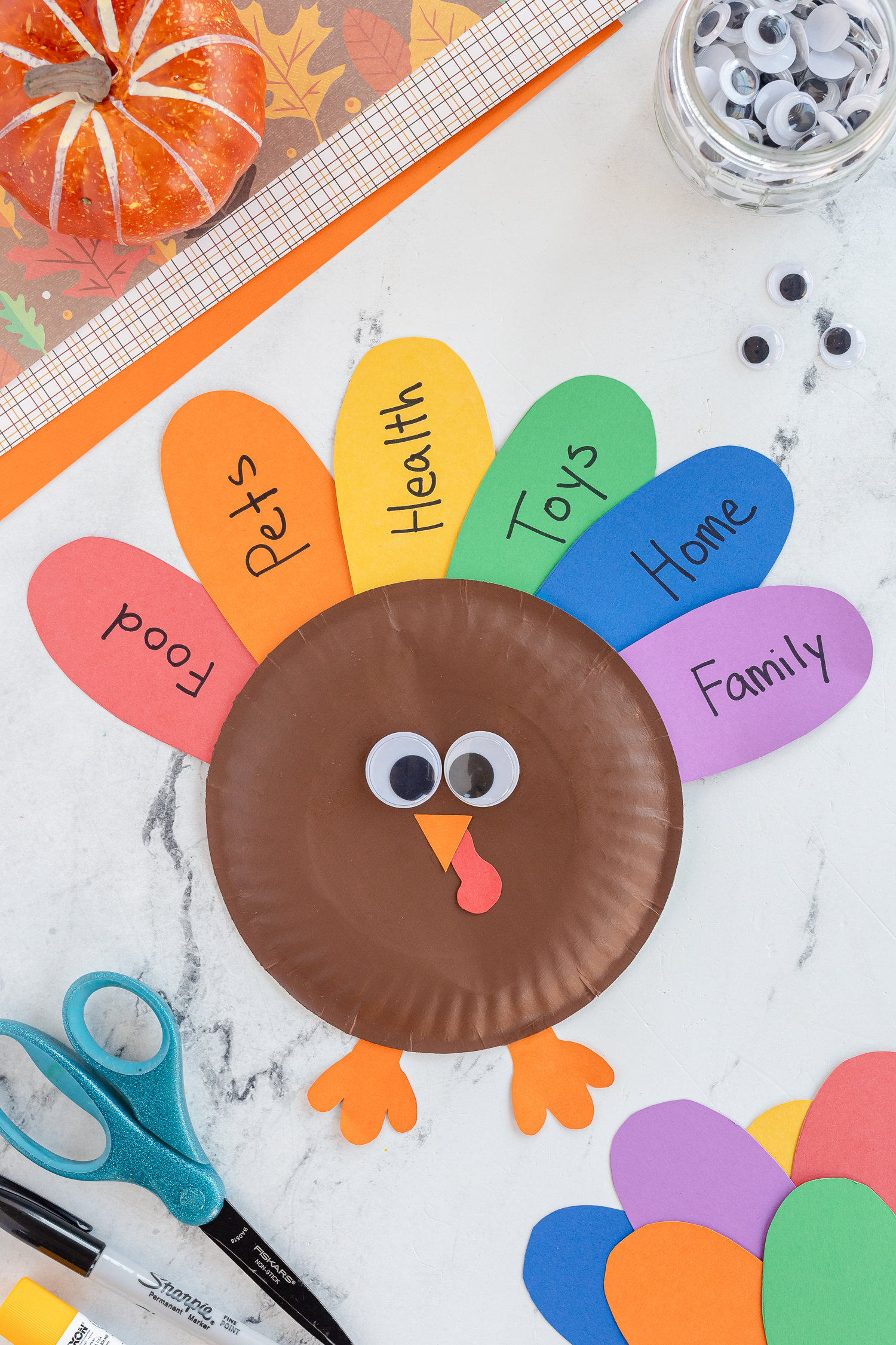 Paper Plate Turkey Craft - Made To Be A Momma for Turkey Paper Plate Craft Printable