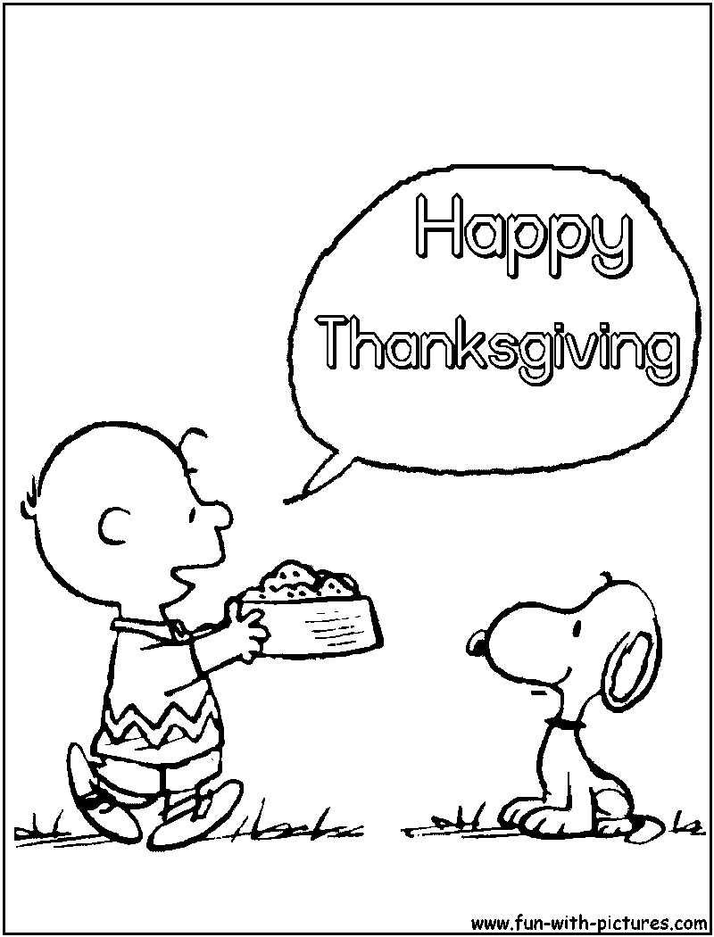 Peanuts Thanksgiving Coloring Page in Free Printable Charlie Brown Thanksgiving Coloring Pages