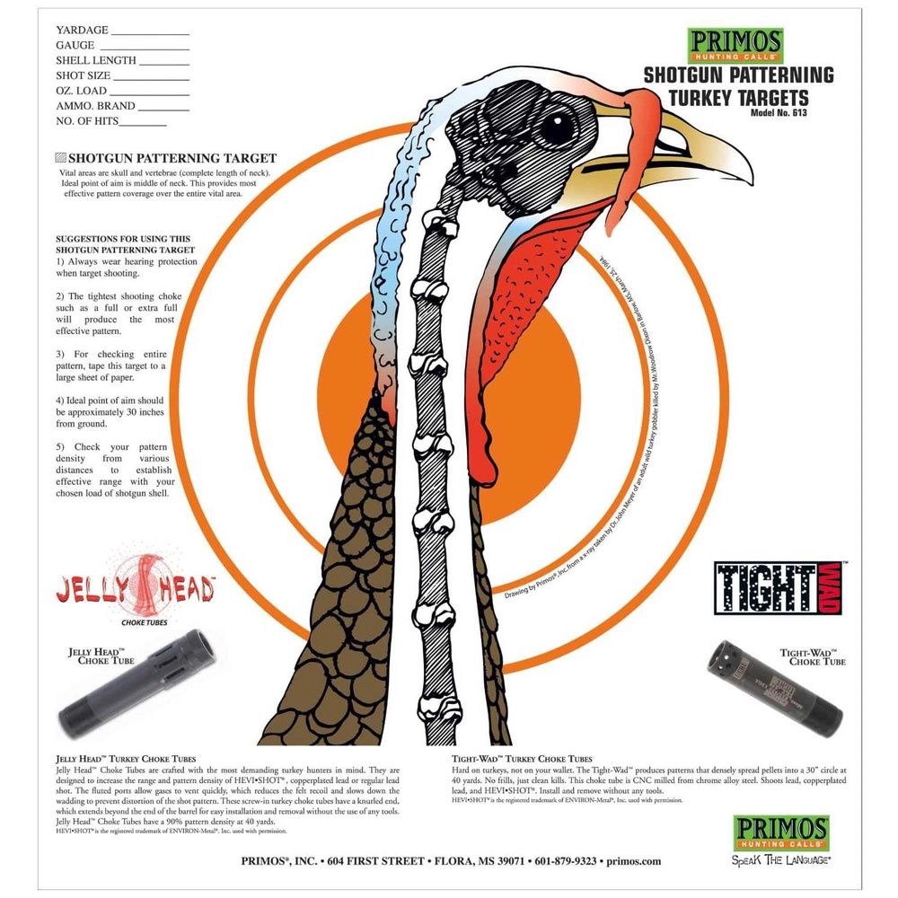 Primos Hunting® Shotgun Patterning Turkey Target (12 Pack pertaining to Printable Turkey Patterning Target