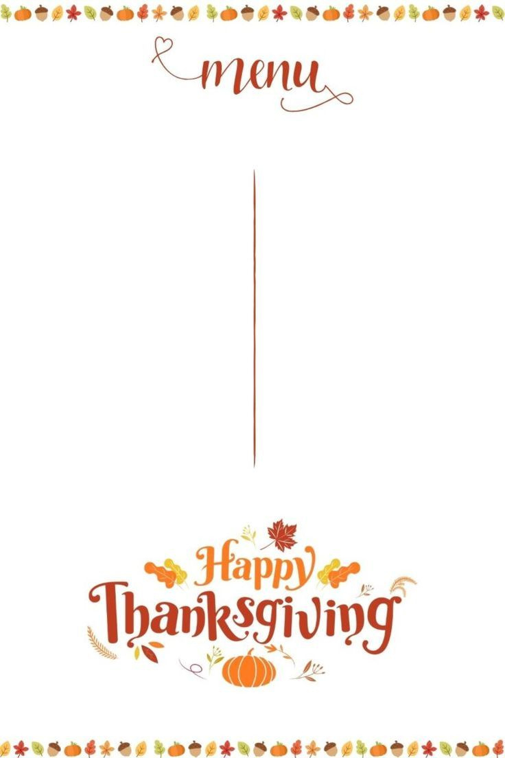 Printable Blank Restaurant Menu Template For Thanksgiving throughout Thanksgiving Menu Templates Blank