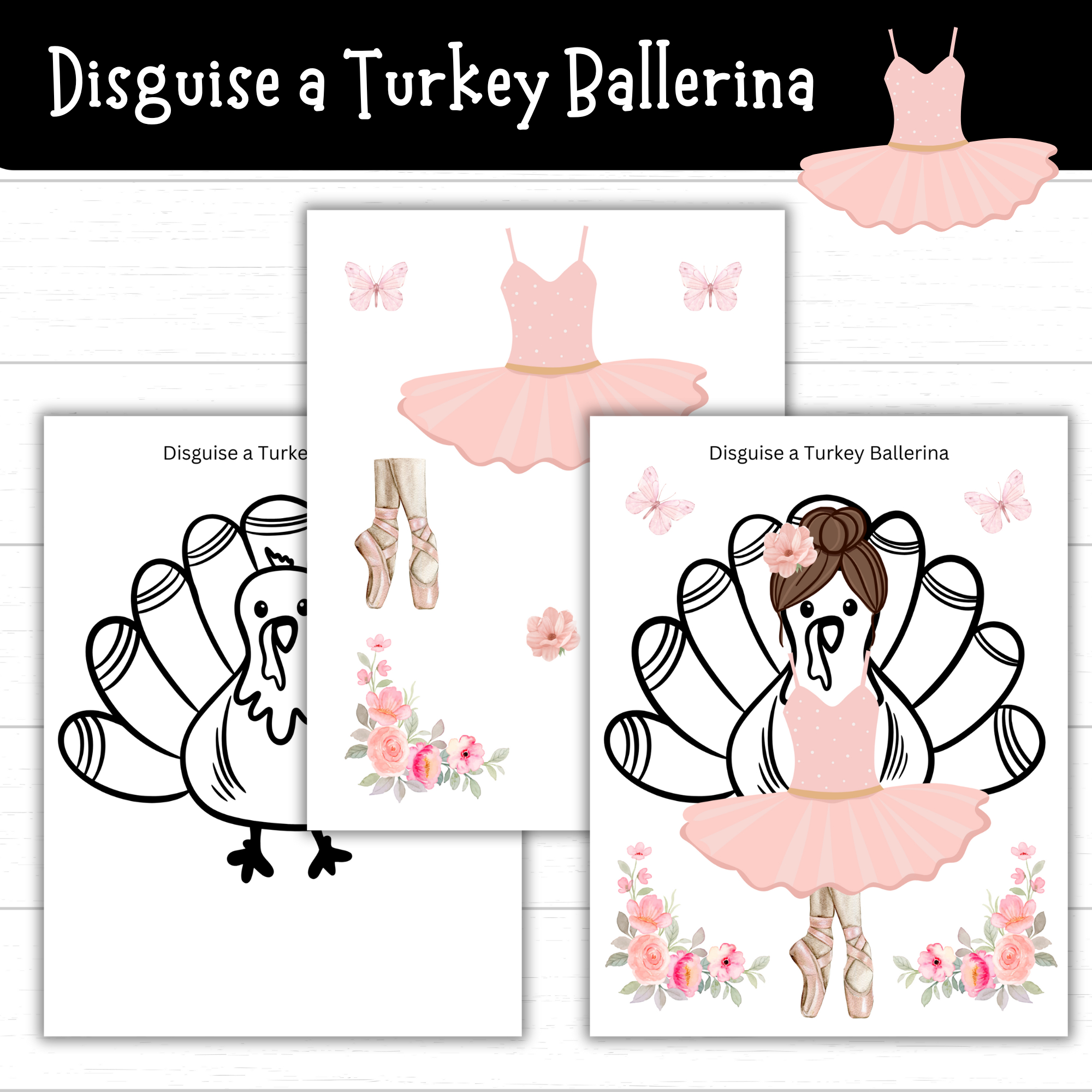 Printable Disguise A Turkey Ballerina (2 Sets!) - Mom. Wife. Busy pertaining to Ballerina Turkey Disguise Printable