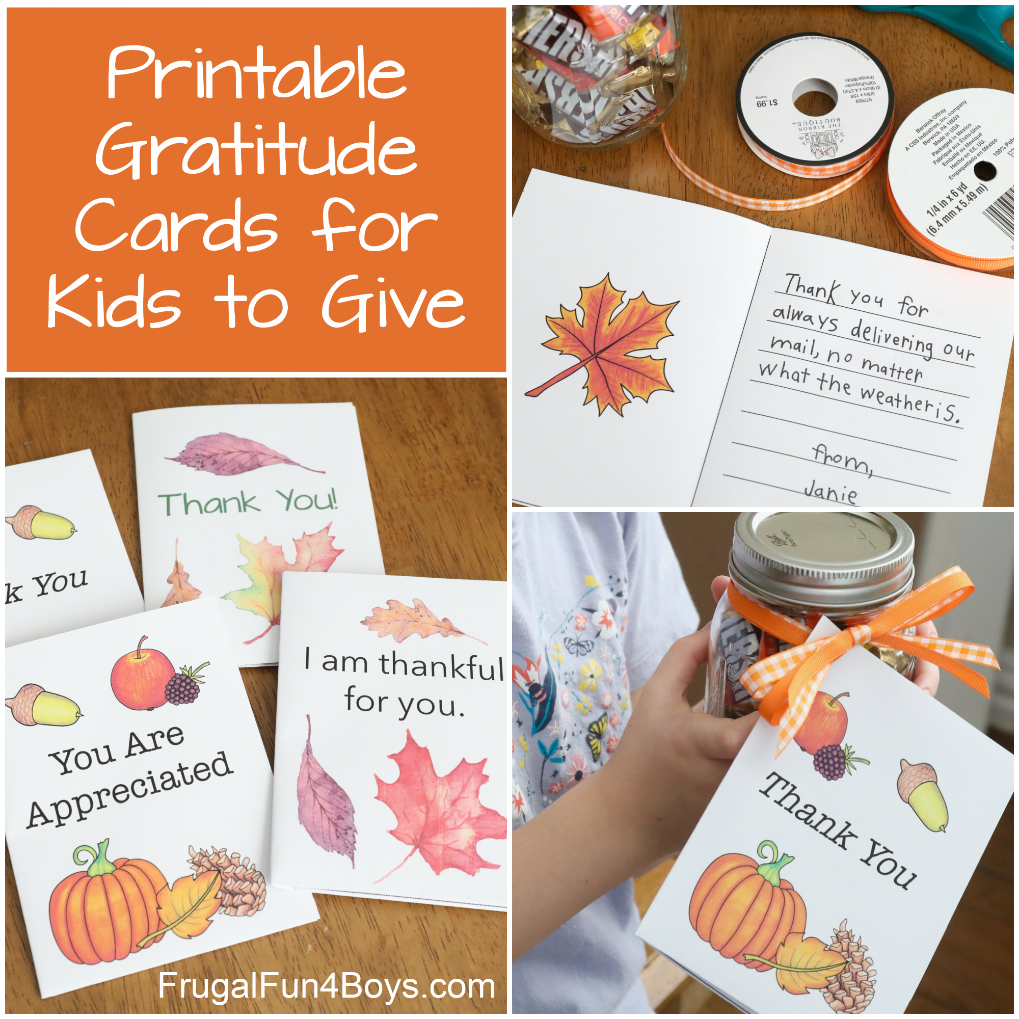 Printable Gratitude Cards {Kids Thanksgiving Activity} - Frugal pertaining to Free Printable Thanksgiving Cards