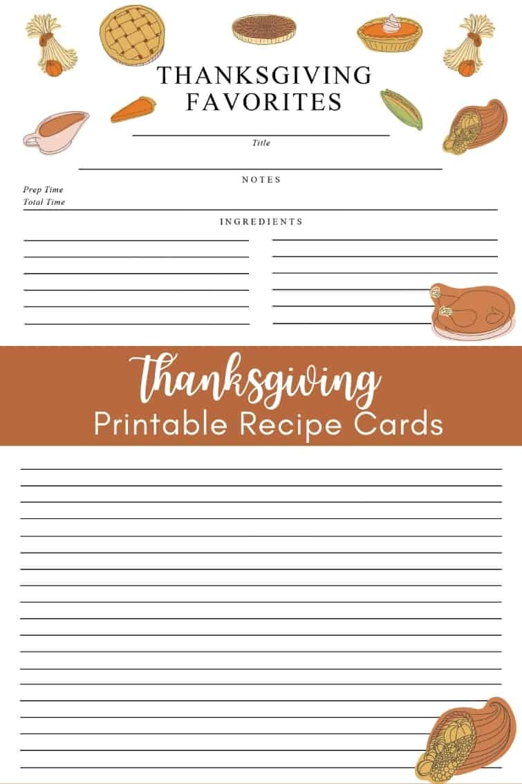 Printable Recipe Cards For Thanksgiving : Atta Girl Says pertaining to Free Printable Thanksgiving Recipe Cards