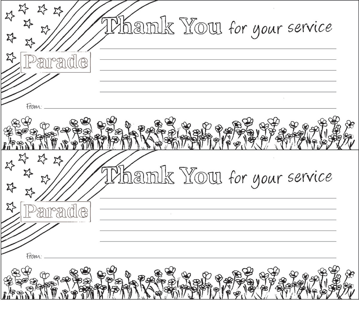 Printable Thank You Cards For Veterans | Www.lx.iriss.uk regarding Veterans Day Thank You Card Template Free Printable