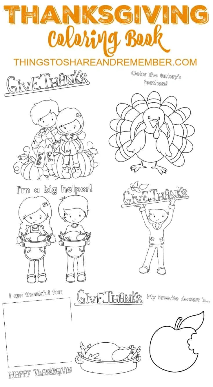 Printable Thanksgiving Coloring Book For Preschoolers in Free Printable Thanksgiving Books