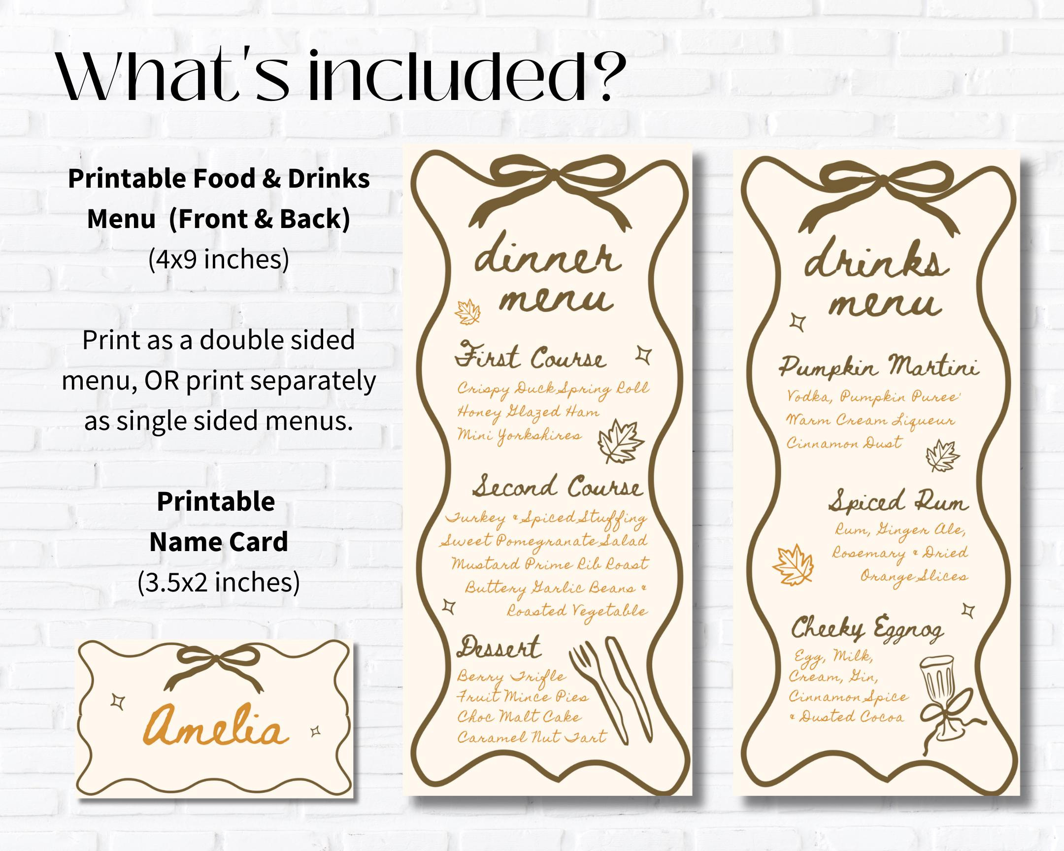 Printable Thanksgiving Menu Template 4X9&amp;#039;&amp;#039;, Hand Drawn Style Menu pertaining to Free Online Thanksgiving Templates Menu Hgv