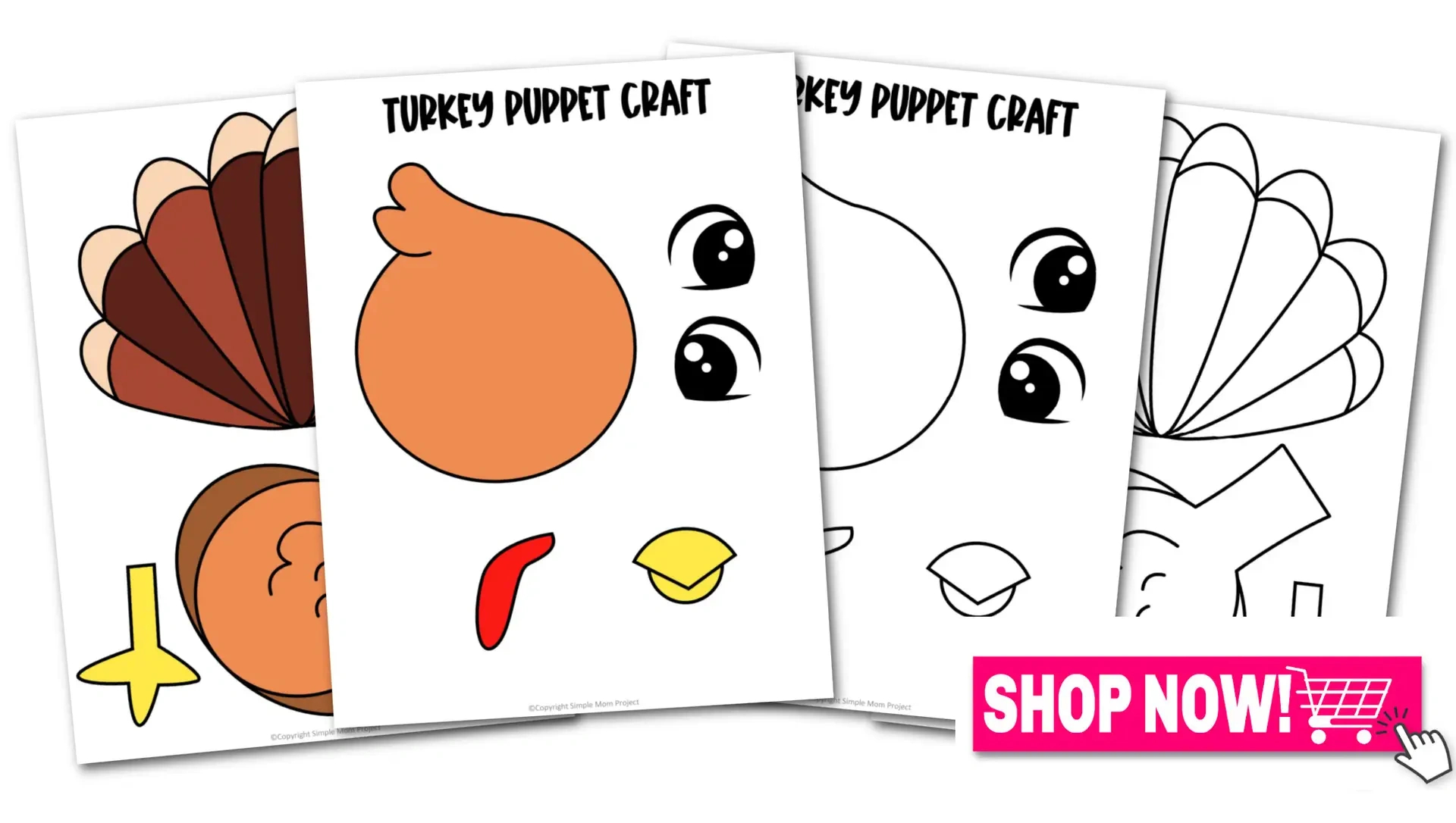 Printable Turkey Paper Bag Puppet Template - Simple Mom Project regarding Free Printable Paper Bag Turkey Craft Template