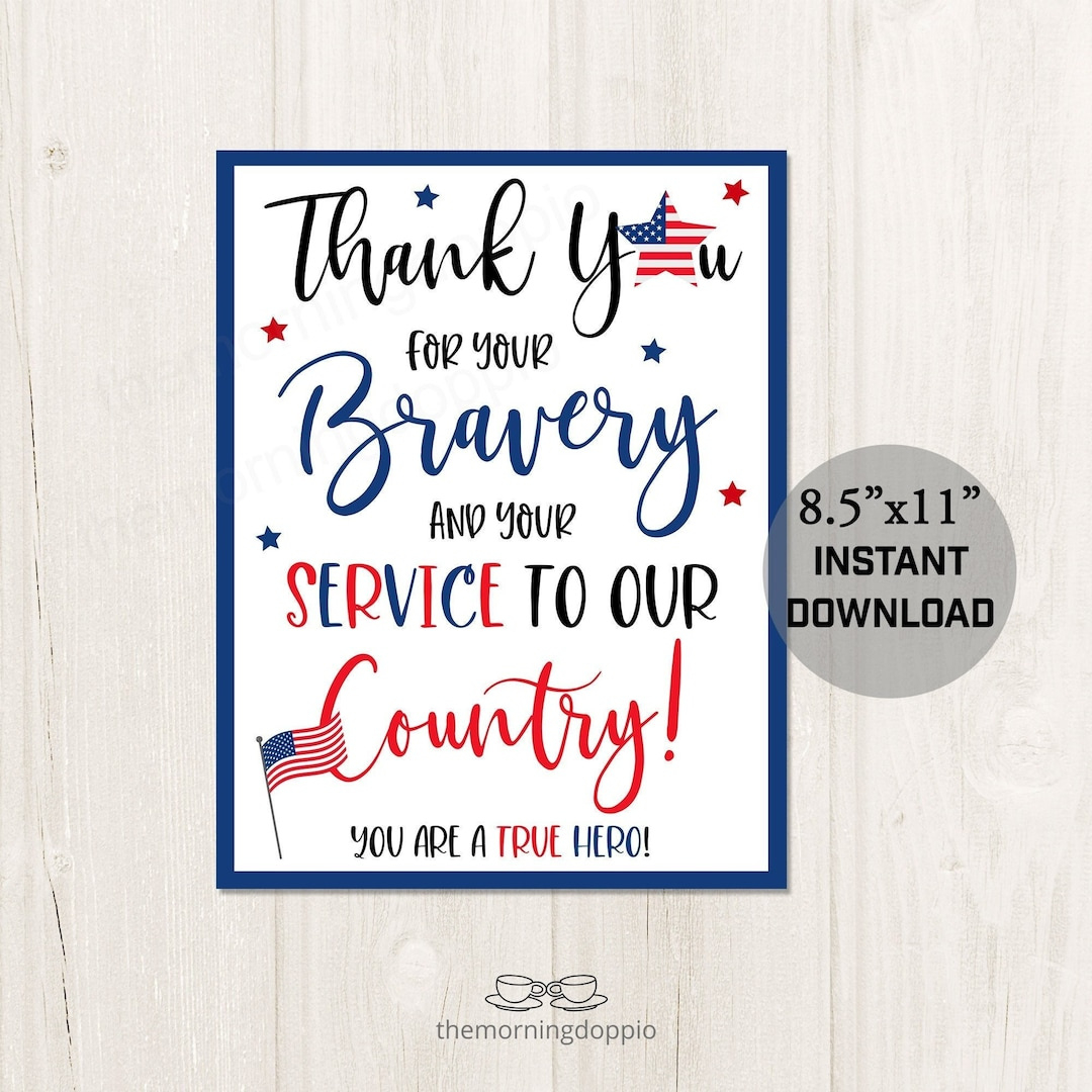 Printable Veteran&#039;S Day Sign, Thank You For Your Service Military inside Thank You Veterans Sign Printable