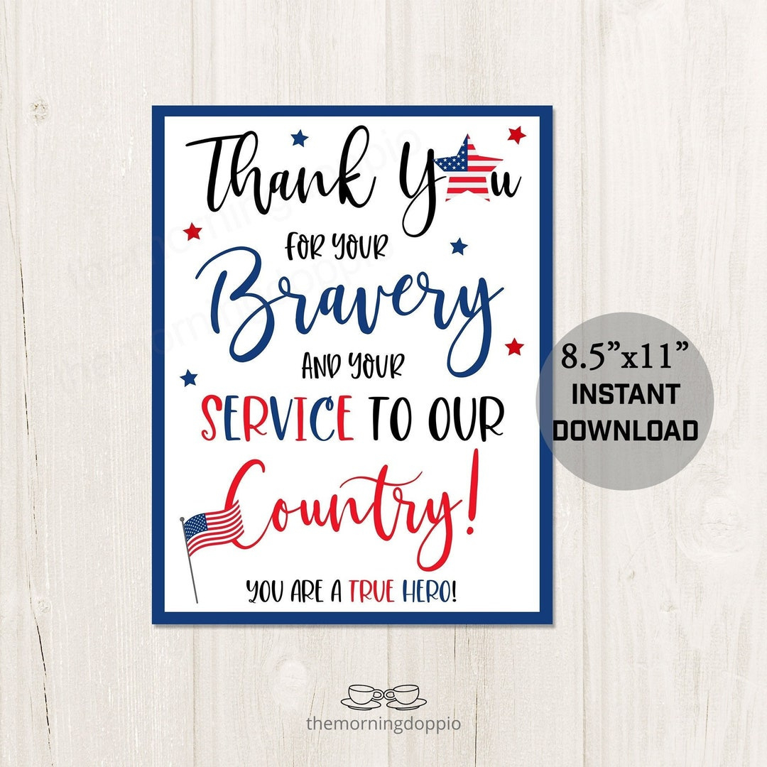 Printable Veteran&amp;#039;S Day Sign, Thank You For Your Service Military within Printable Thank You Veterans