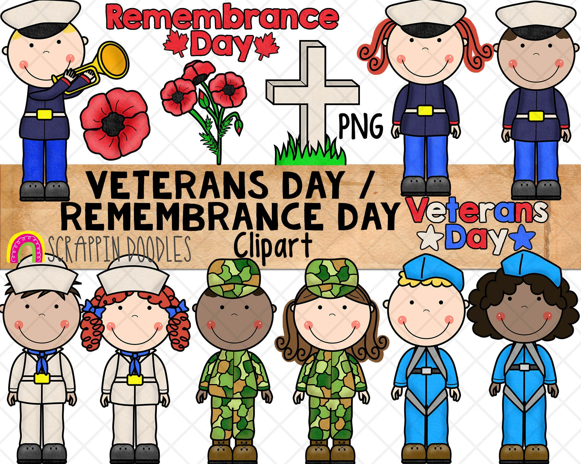 Remembrance Day Clip Art - Veterans Day Clipart - Army - Military with Free Printable Veterans Day Clip Art