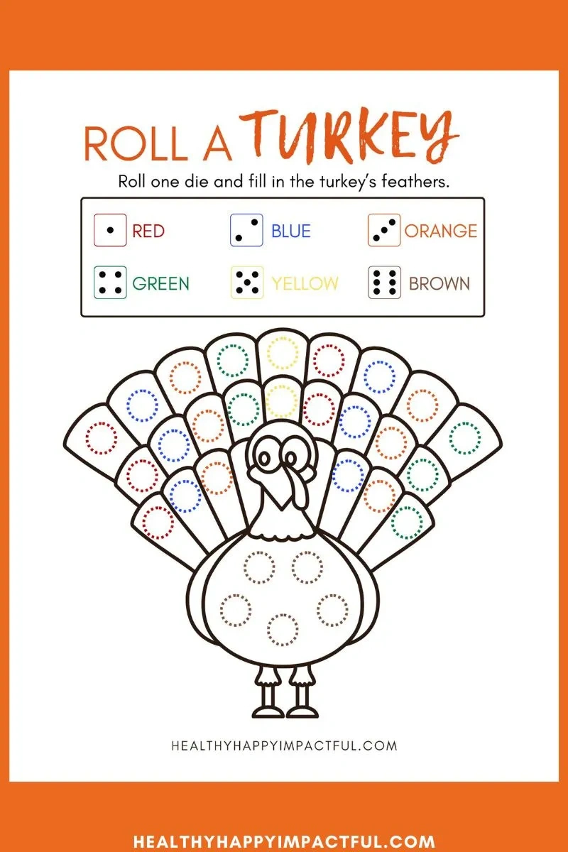 Roll A Turkey Dice Game Free Printable (Gobble Up The Fun!) within Roll a Turkey Dice Game Free Printable