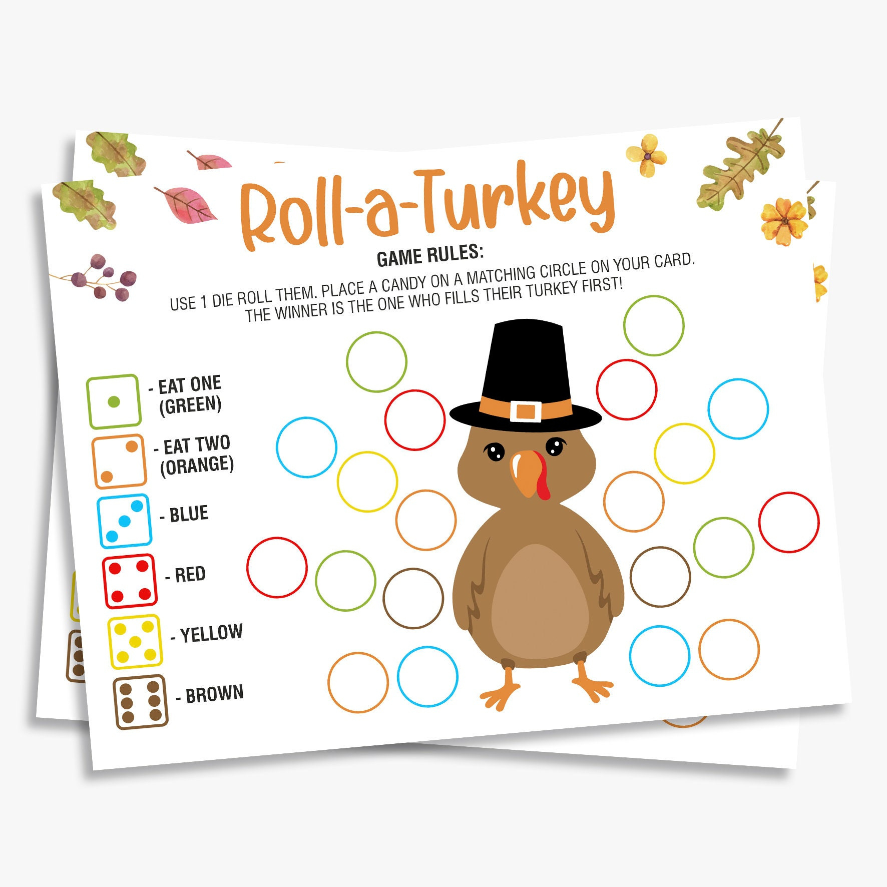 Roll A Turkey Thanksgiving Game: Fun Dice Activity (Printable with regard to Roll A Turkey Printable