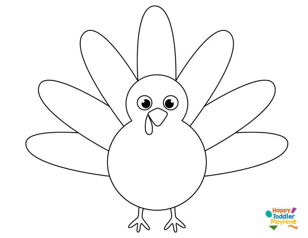 Salt Painted Turkey Craft With Free Turkey Template - Happy for Outline of a Turkey Printable