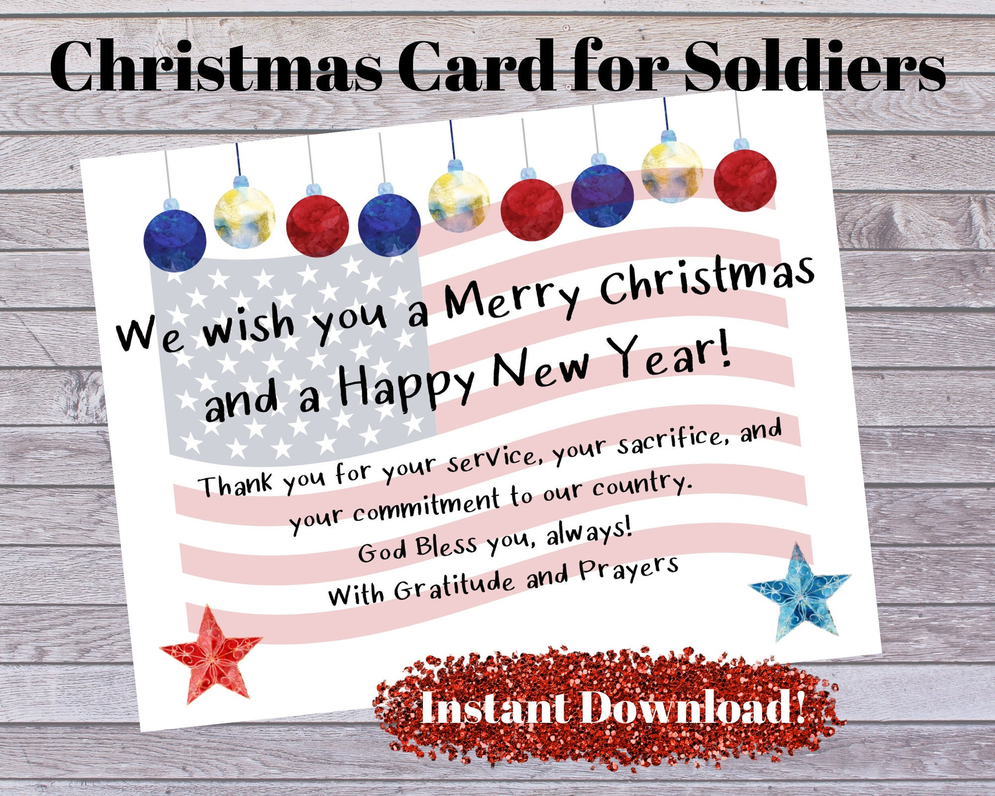 Soldier - Military - Deployed Service Members - Veterans Christmas with Printable Christmas Cards For Veterans