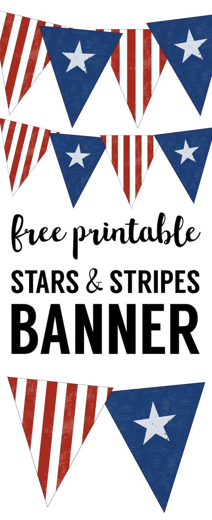 Stars And Stripes Banner Free Printable - Paper Trail Design for Free Printable Veterans Day Banner