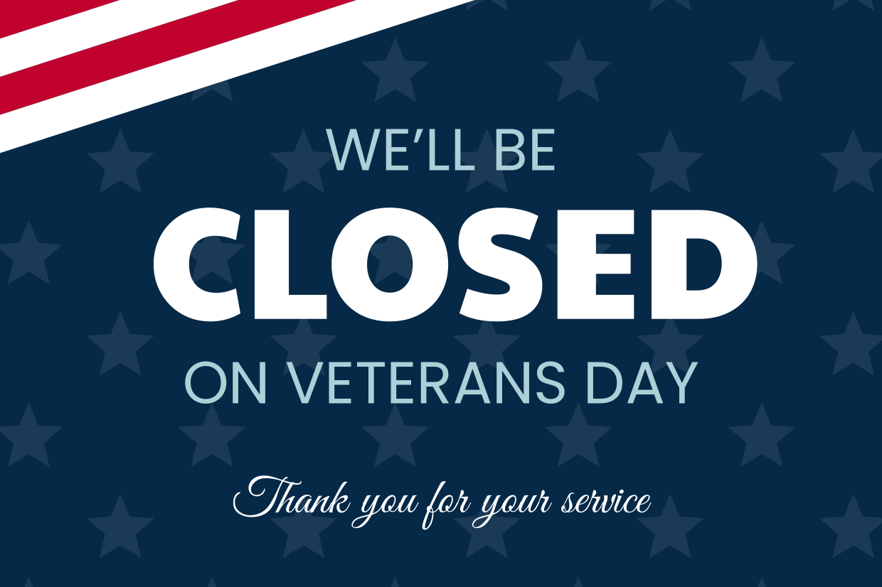 Stars And Stripes Closed For Veterans Day Sign Template | Square Signs for Veterans Day Closed Signs Printable