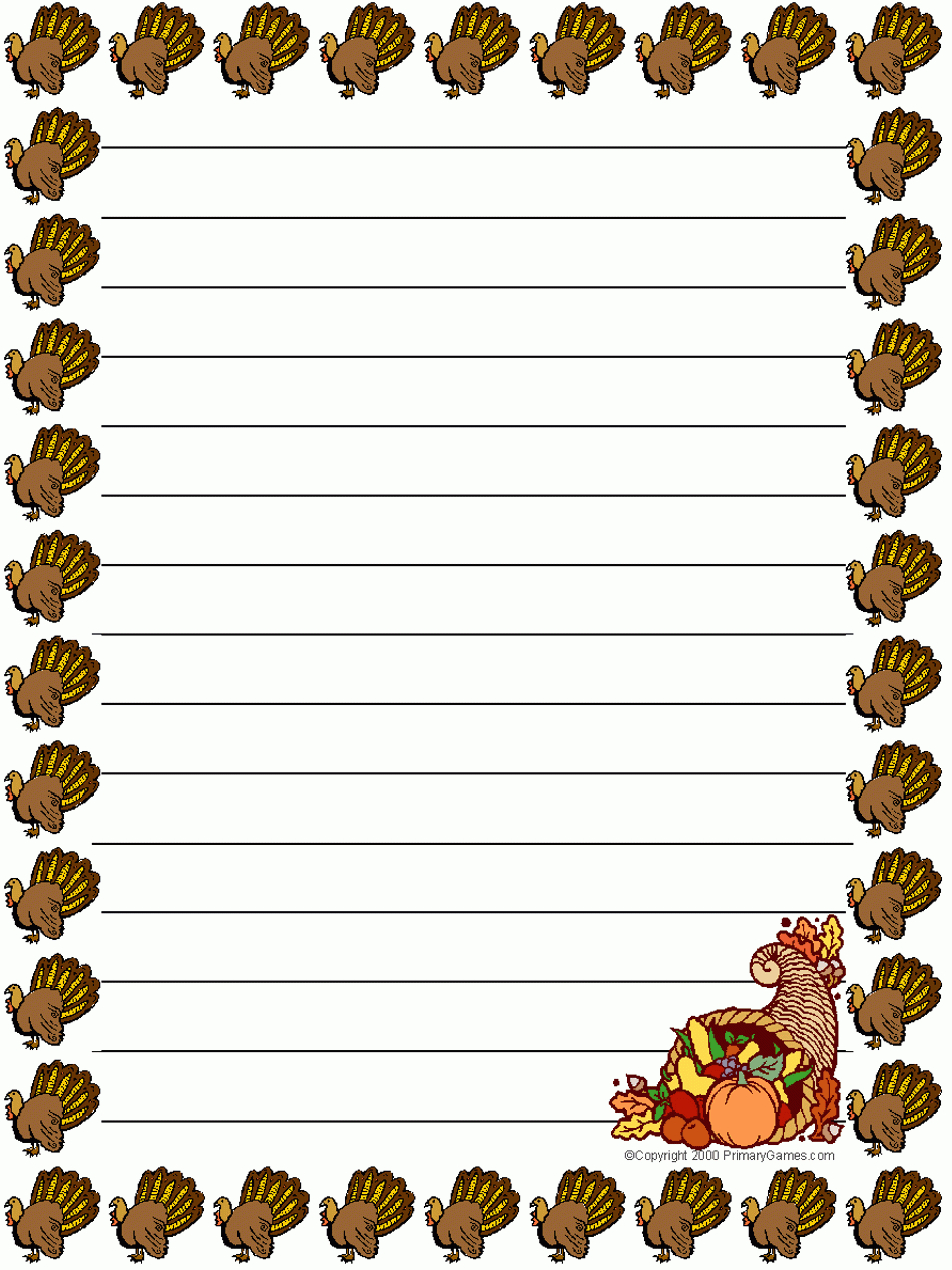 Stationery - Primarygames - Free Printable Worksheets for Free Printable Lined Thanksgiving Writing Paper